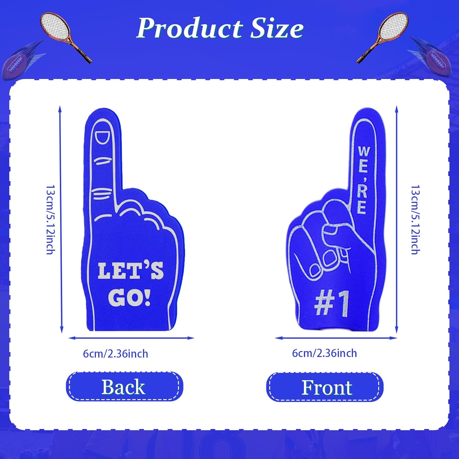 24 Pieces Sports Fan Foam Finger, Mini Foam Finger