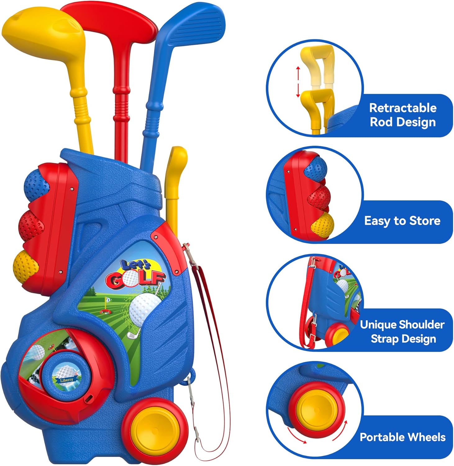 Toddler Golf Set, Upgraded Kids Golf Cart