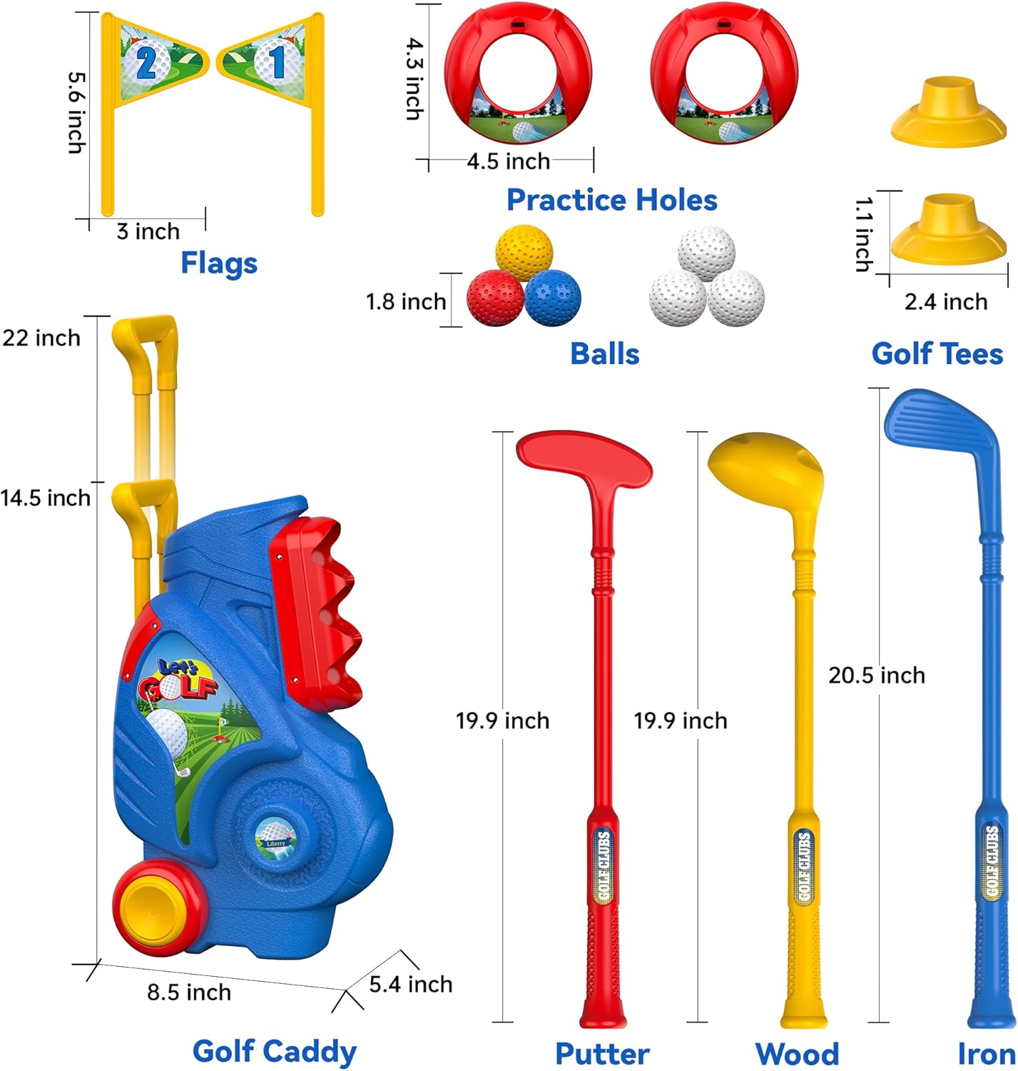 Toddler Golf Set, Upgraded Kids Golf Cart