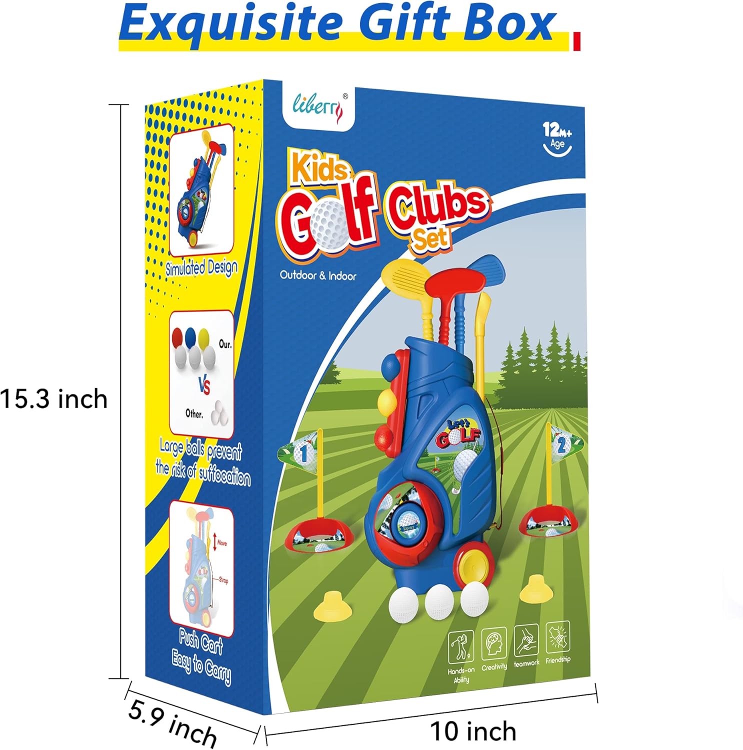 Toddler Golf Set, Upgraded Kids Golf Cart