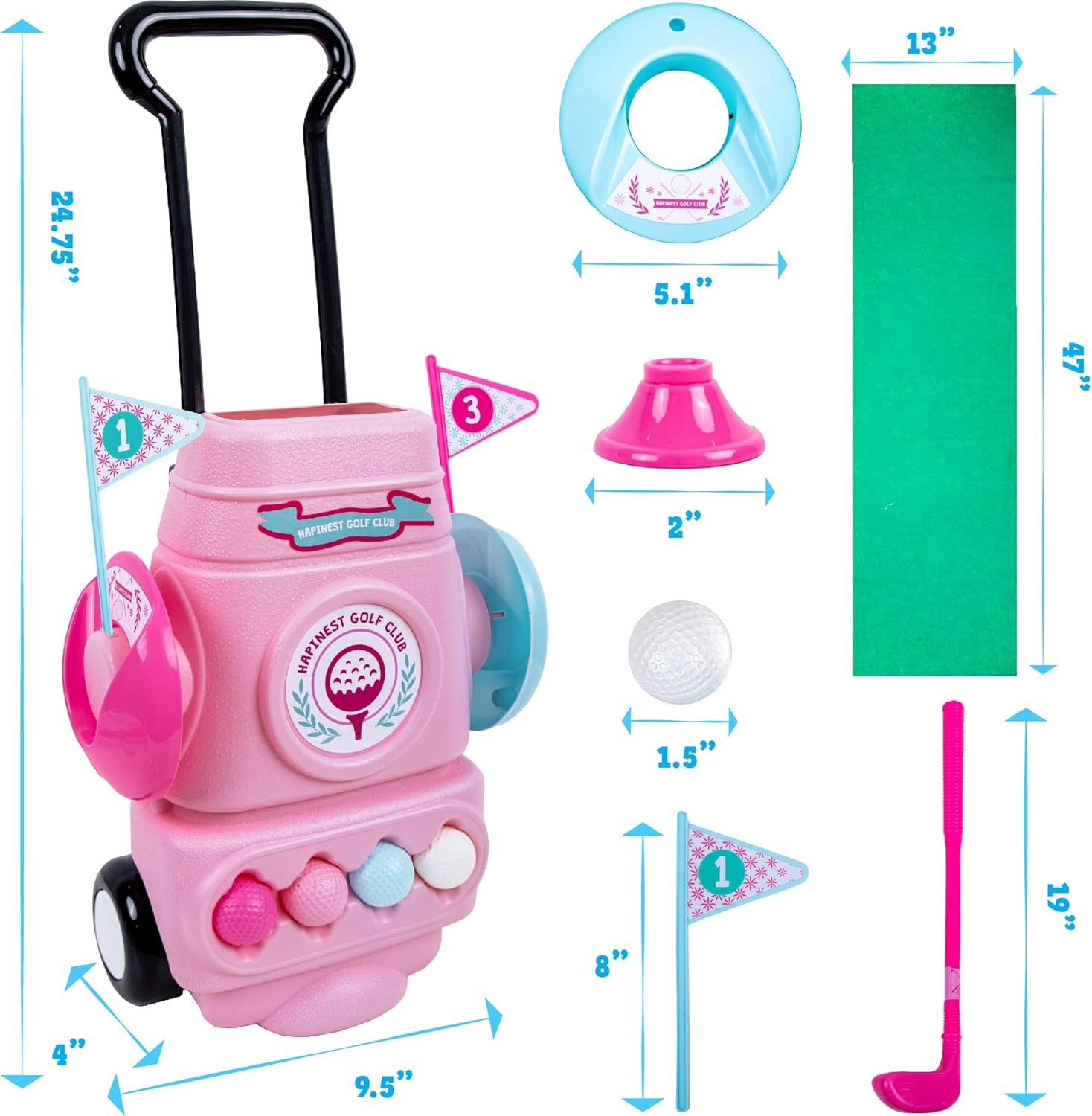 Hapinest Girls Toddler Golf Set, Mini Golf Set for Kids