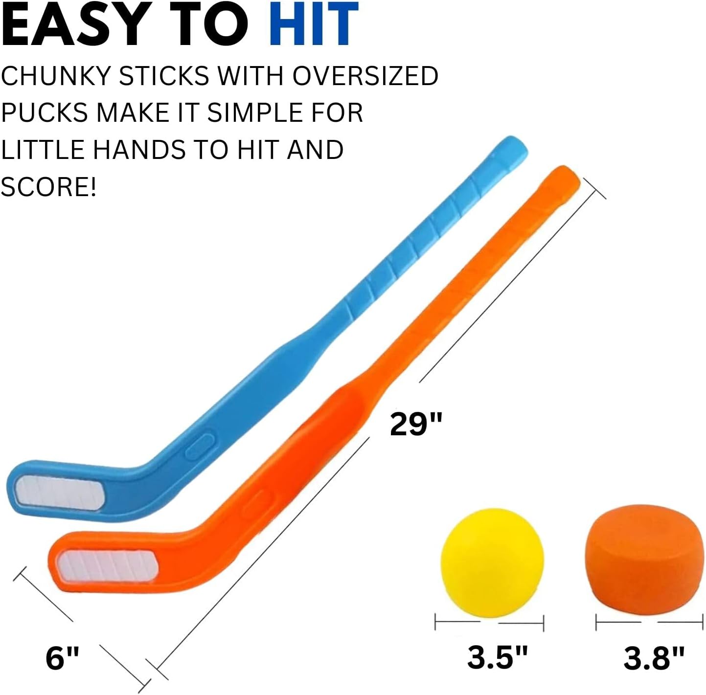 Kids Floor Hockey Stick Set, 28 Inch, Indoor Outdoor Toys