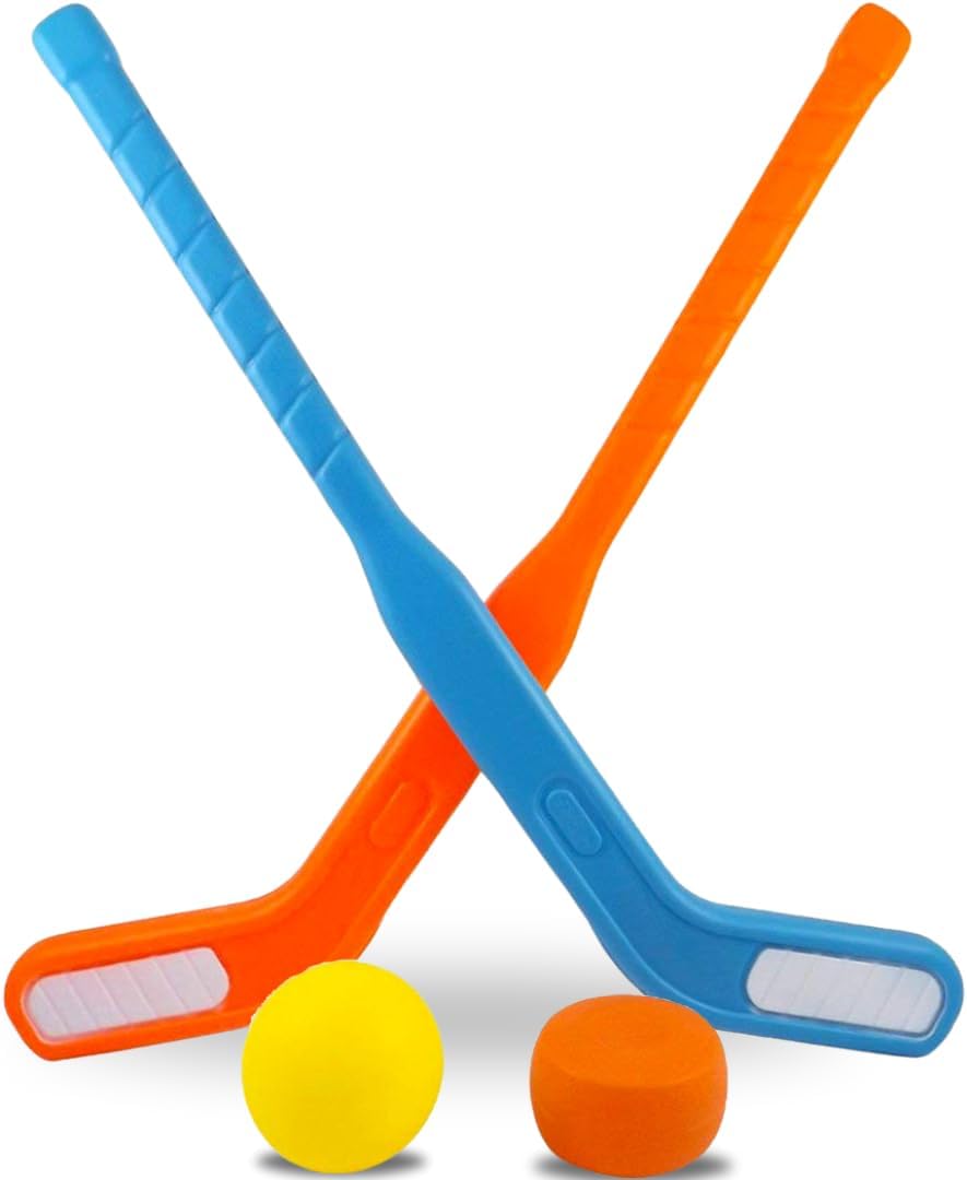 Kids Floor Hockey Stick Set, 28 Inch, Indoor Outdoor Toys