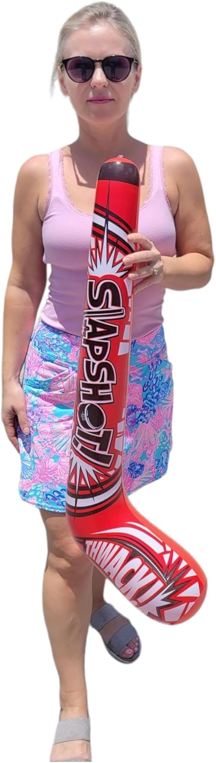 35 Inch Inflatable Hockey Stick, 24 Pack - 4 Designs