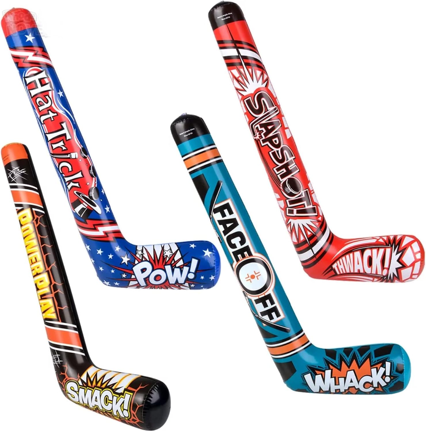 12 Pack Set - 37 Inch Inflatable Hockey Sticks