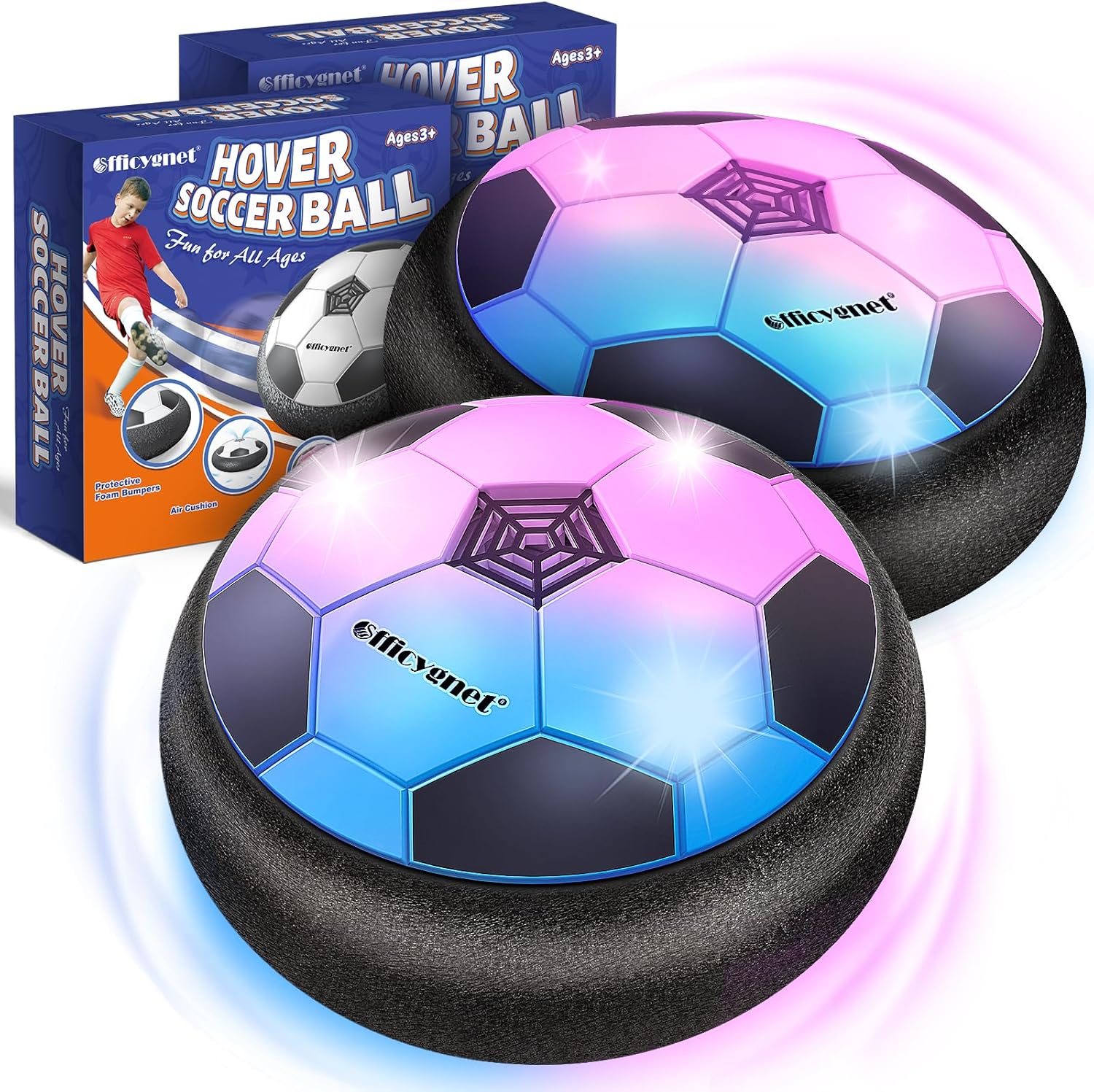 2 Pack Hovering Soccer Ball Toy, Light Up Soccer Ball Game