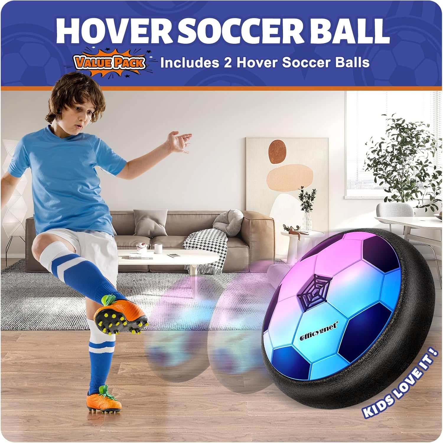 2 Pack Hovering Soccer Ball Toy, Light Up Soccer Ball Game