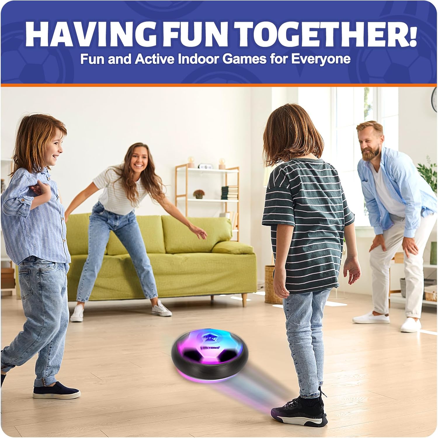 2 Pack Hovering Soccer Ball Toy, Light Up Soccer Ball Game