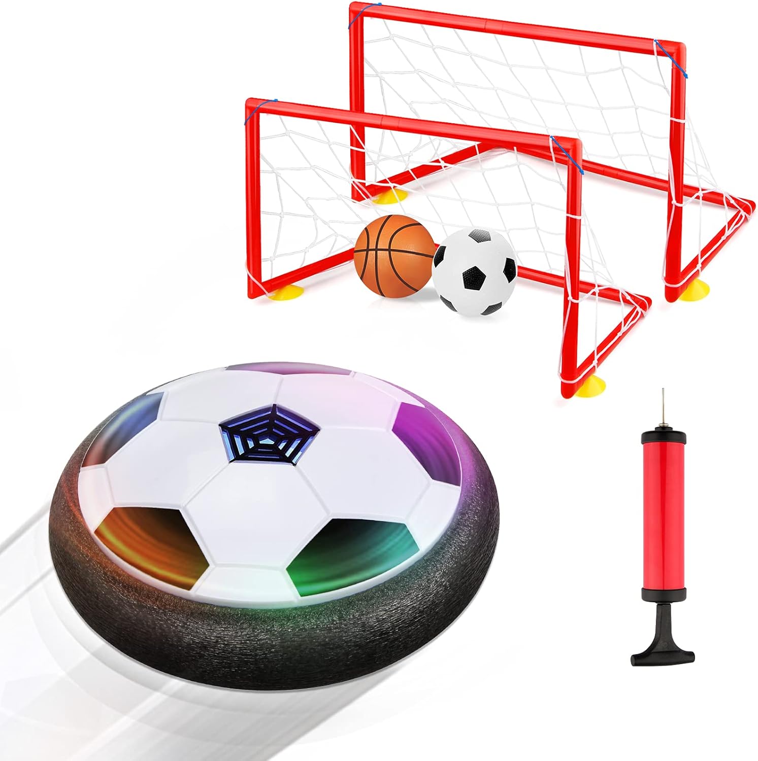 Growsland Hover Soccer Ball with 2 Goals, LED Hover Ball