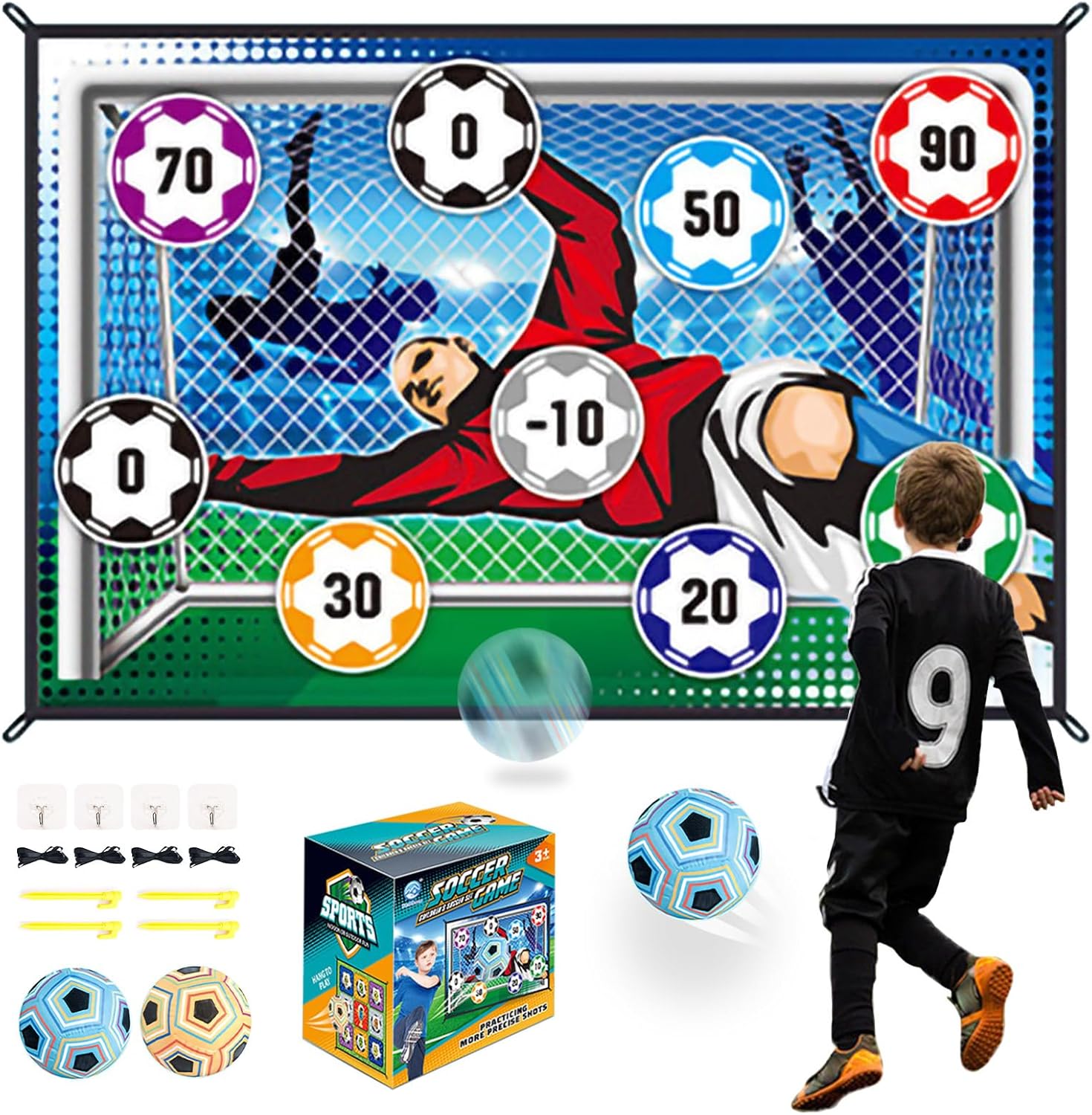 Soccer Playmat Set, Indoor Goal Throwing Party Game