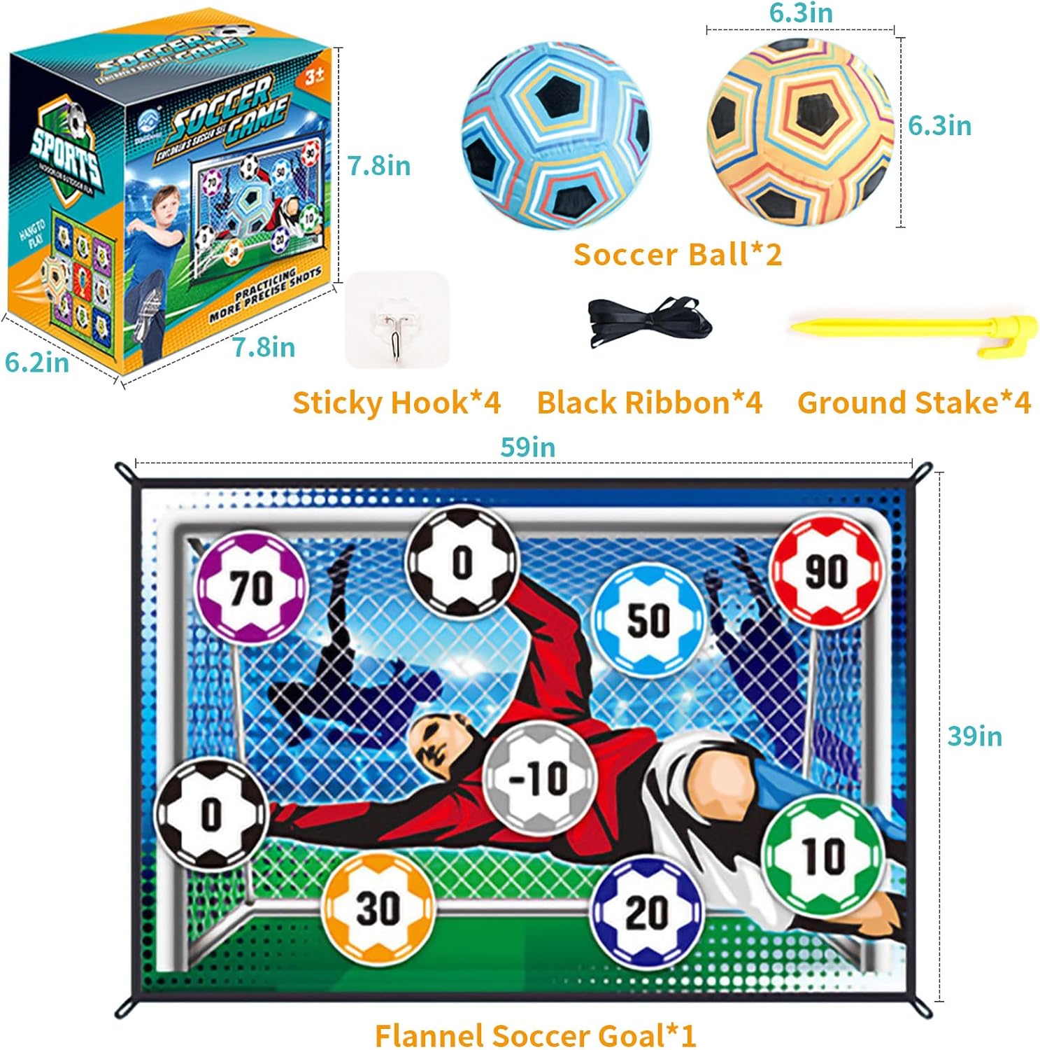 Soccer Playmat Set, Indoor Goal Throwing Party Game