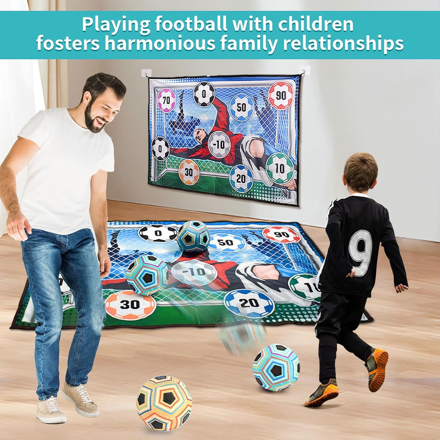 Soccer Playmat Set, Indoor Goal Throwing Party Game