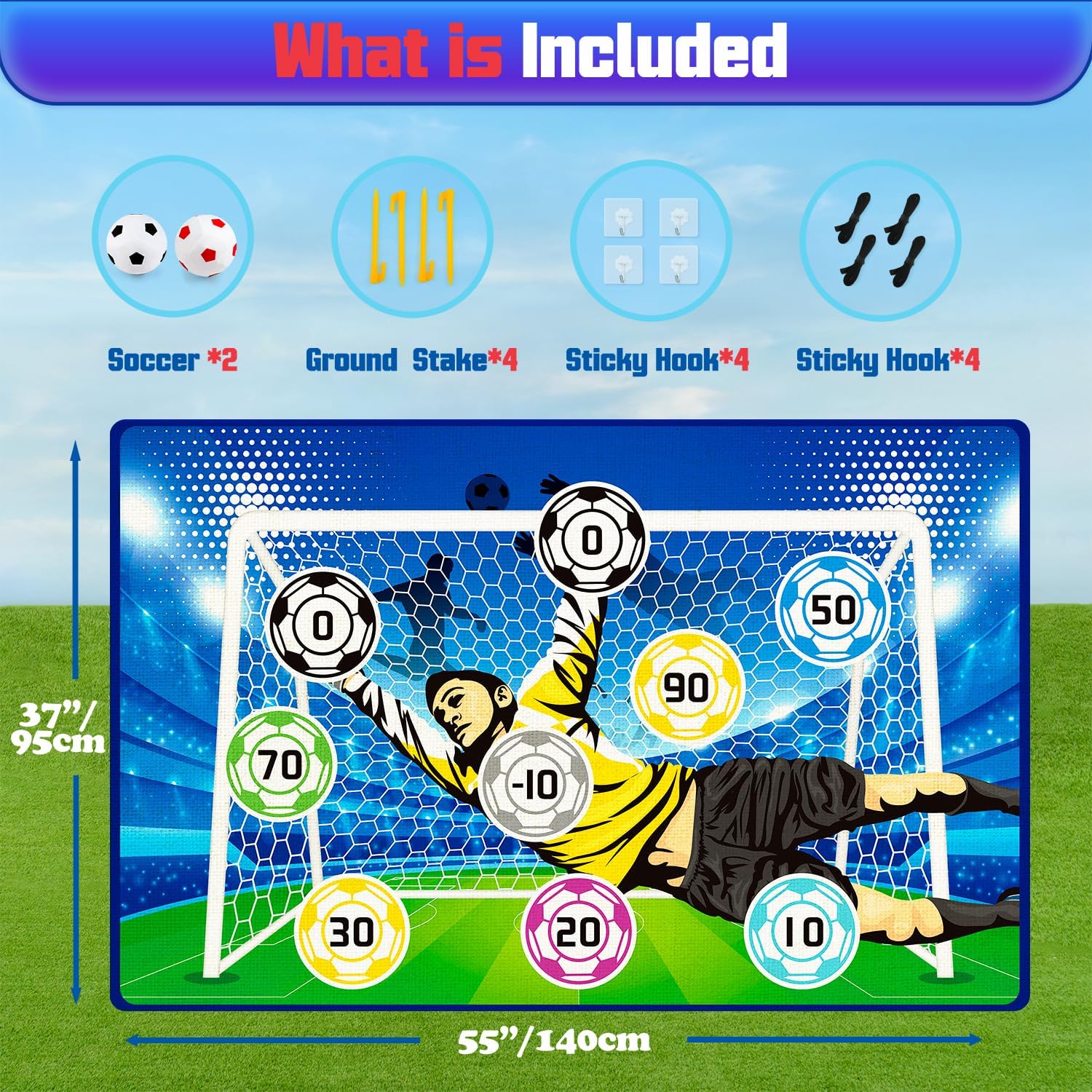 Helsort Kids Indoor Soccer Game, Backyard Throwing Soccer Goal