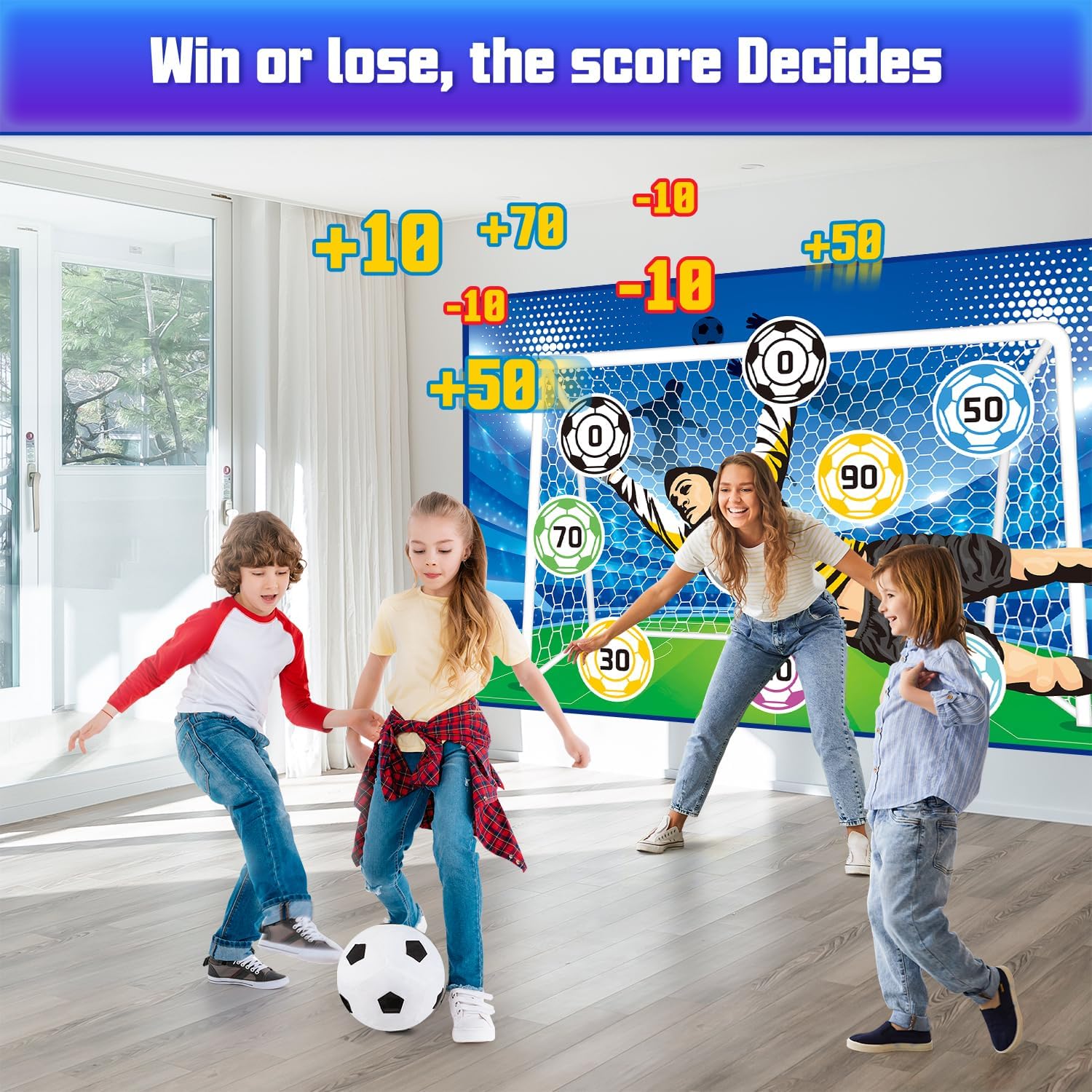 Helsort Kids Indoor Soccer Game, Backyard Throwing Soccer Goal