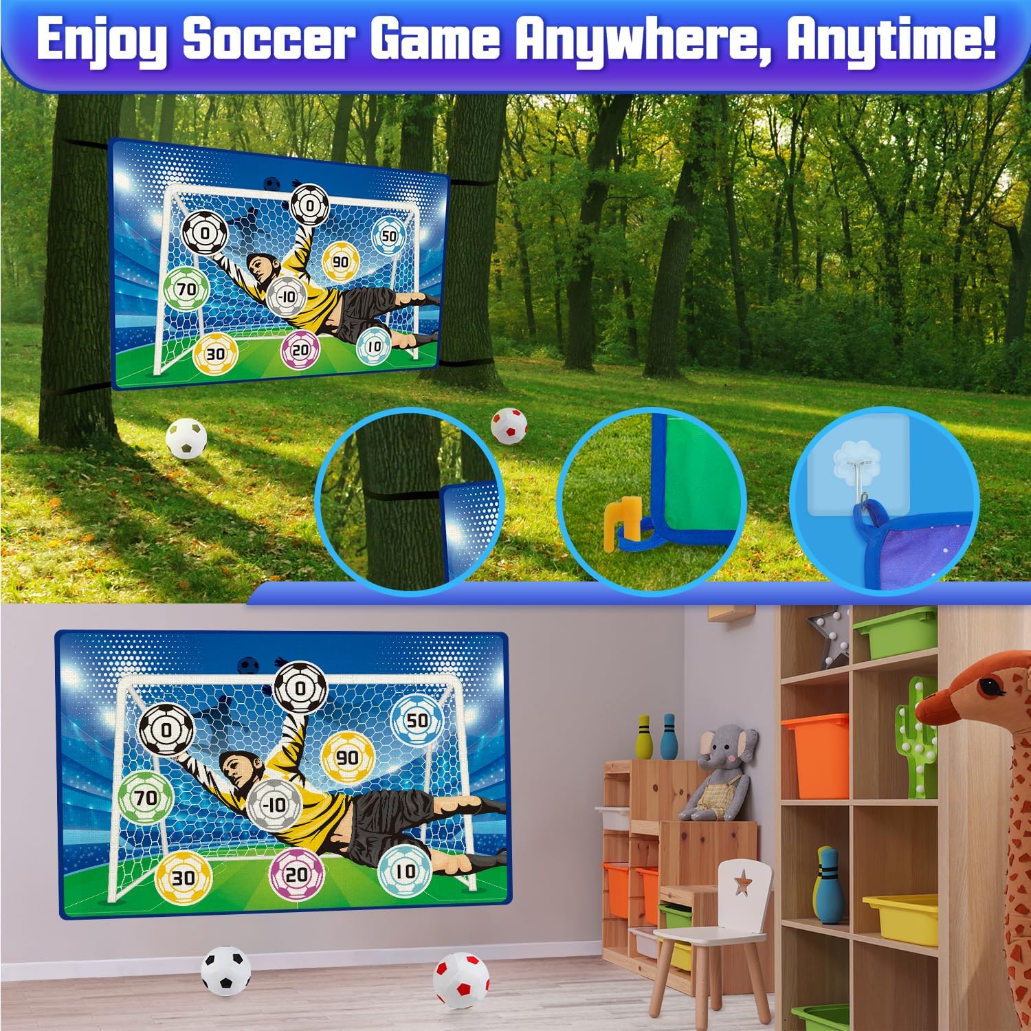 Helsort Kids Indoor Soccer Game, Backyard Throwing Soccer Goal