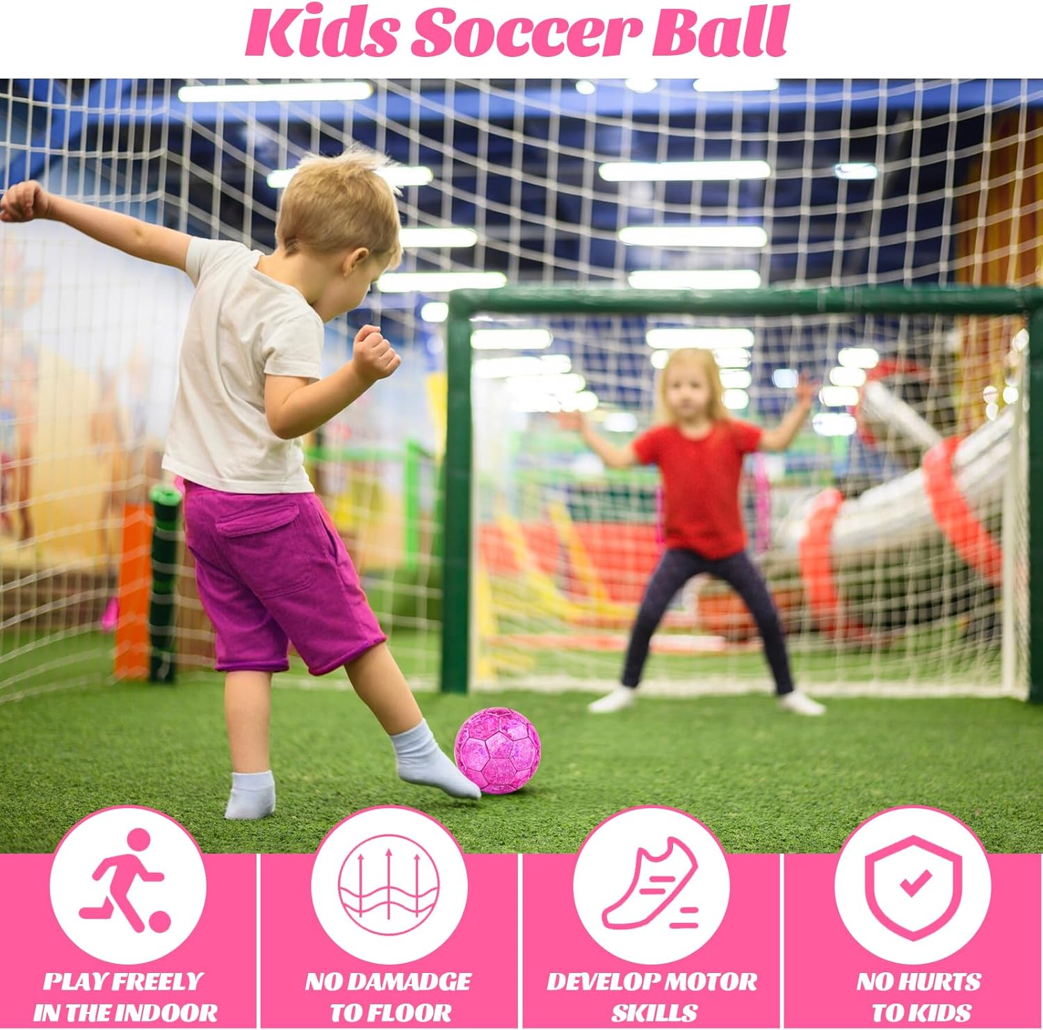 Pink Mini Soccer Ball #2, PVC Backyard Outdoor Toys