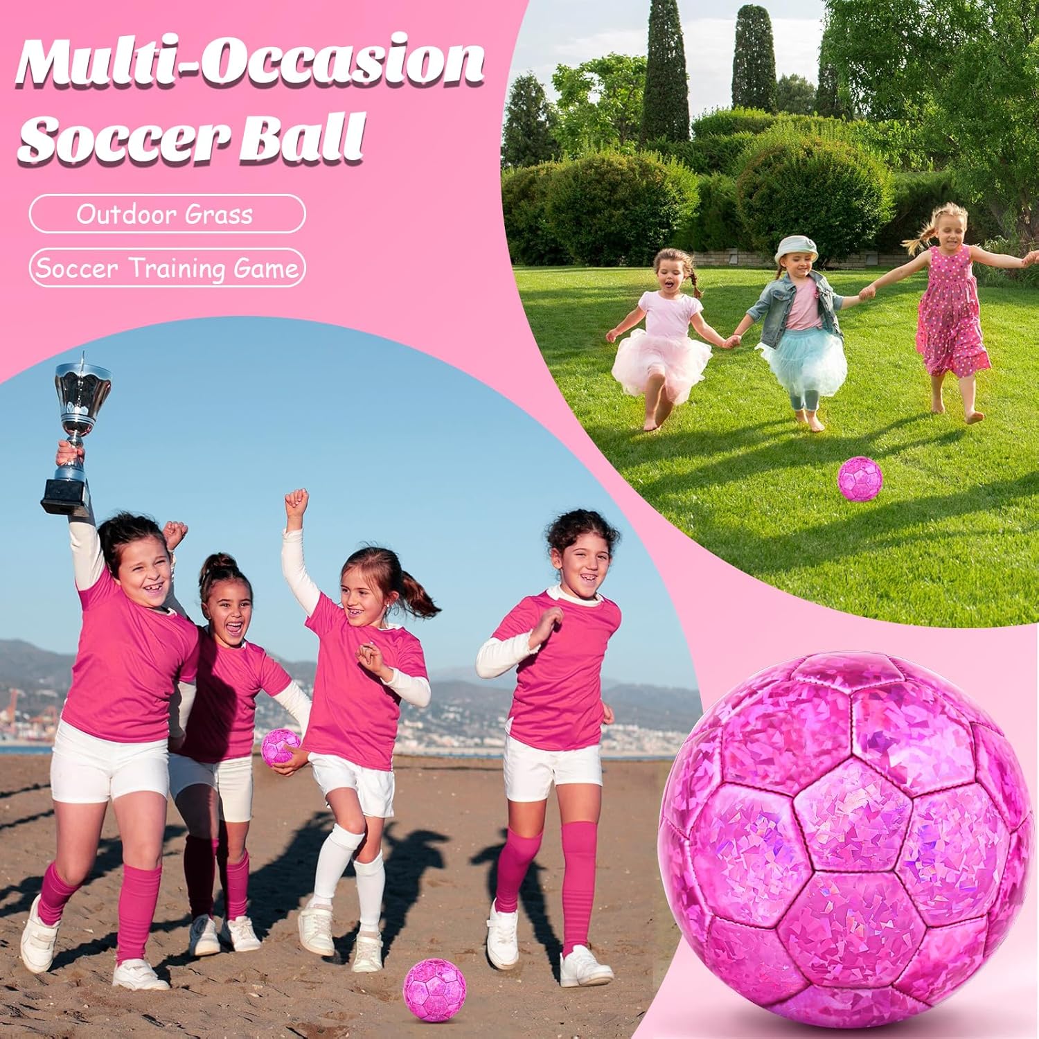 Pink Mini Soccer Ball #2, PVC Backyard Outdoor Toys