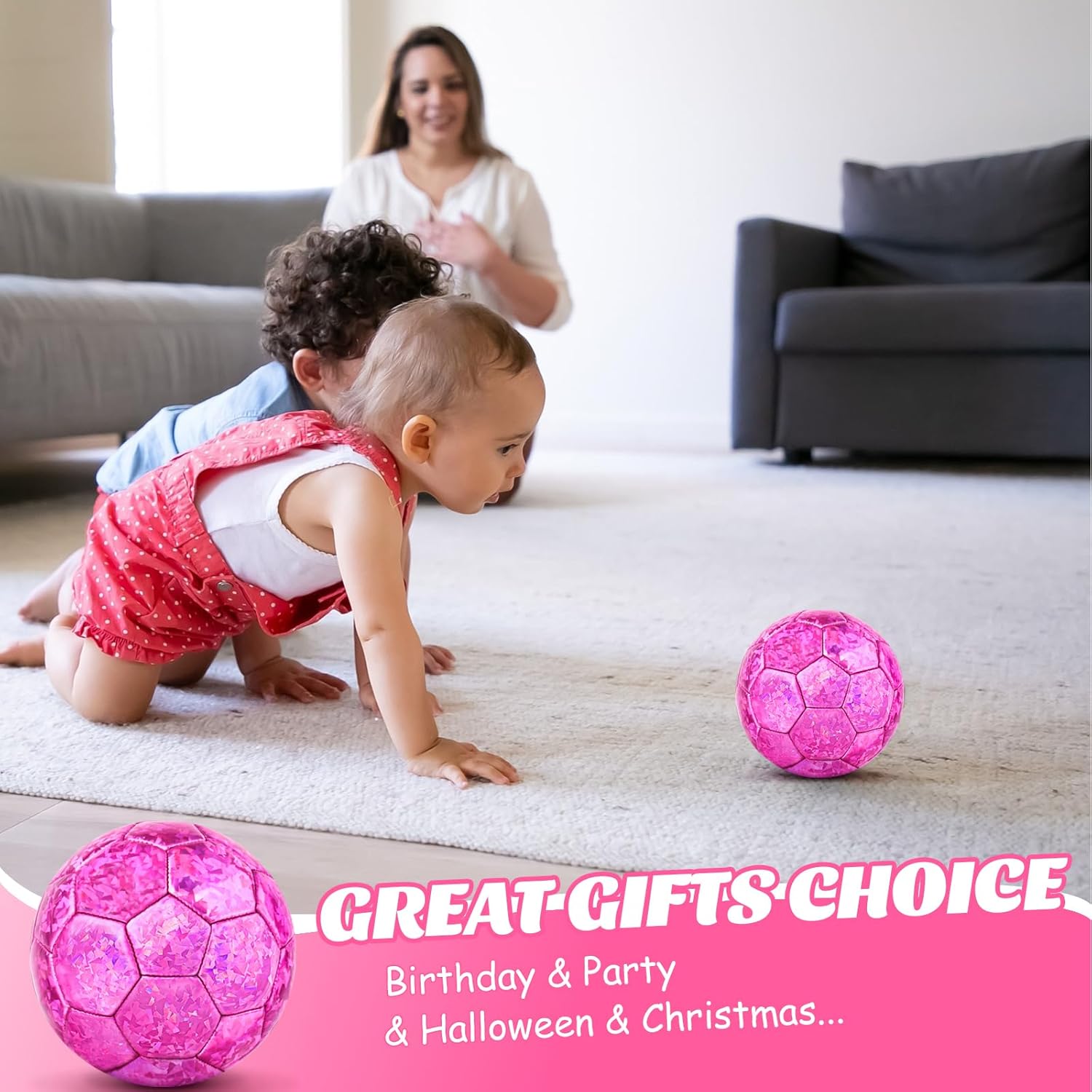 Pink Mini Soccer Ball #2, PVC Backyard Outdoor Toys