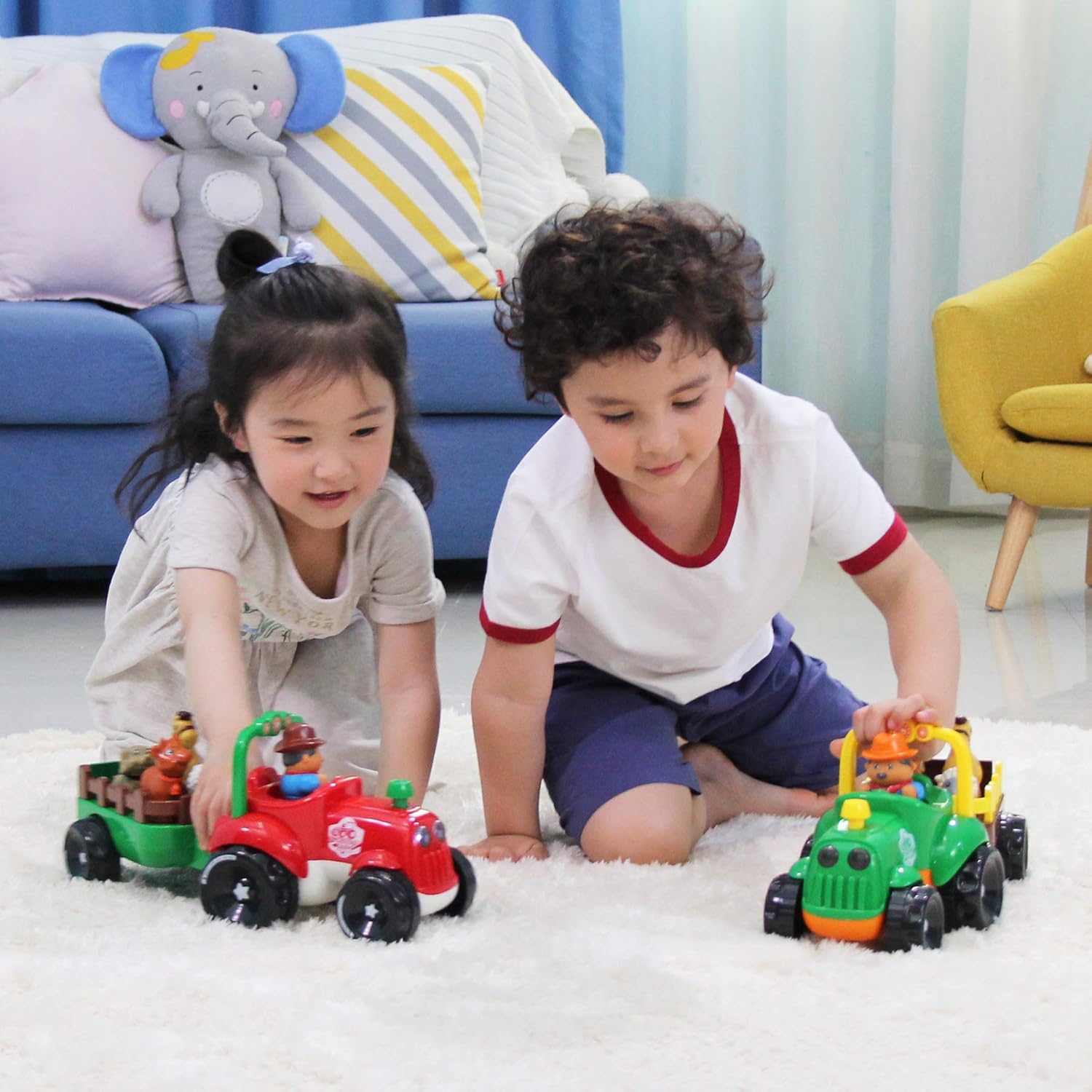 Farm Tractor Toy with Detachable Farmer and Animals