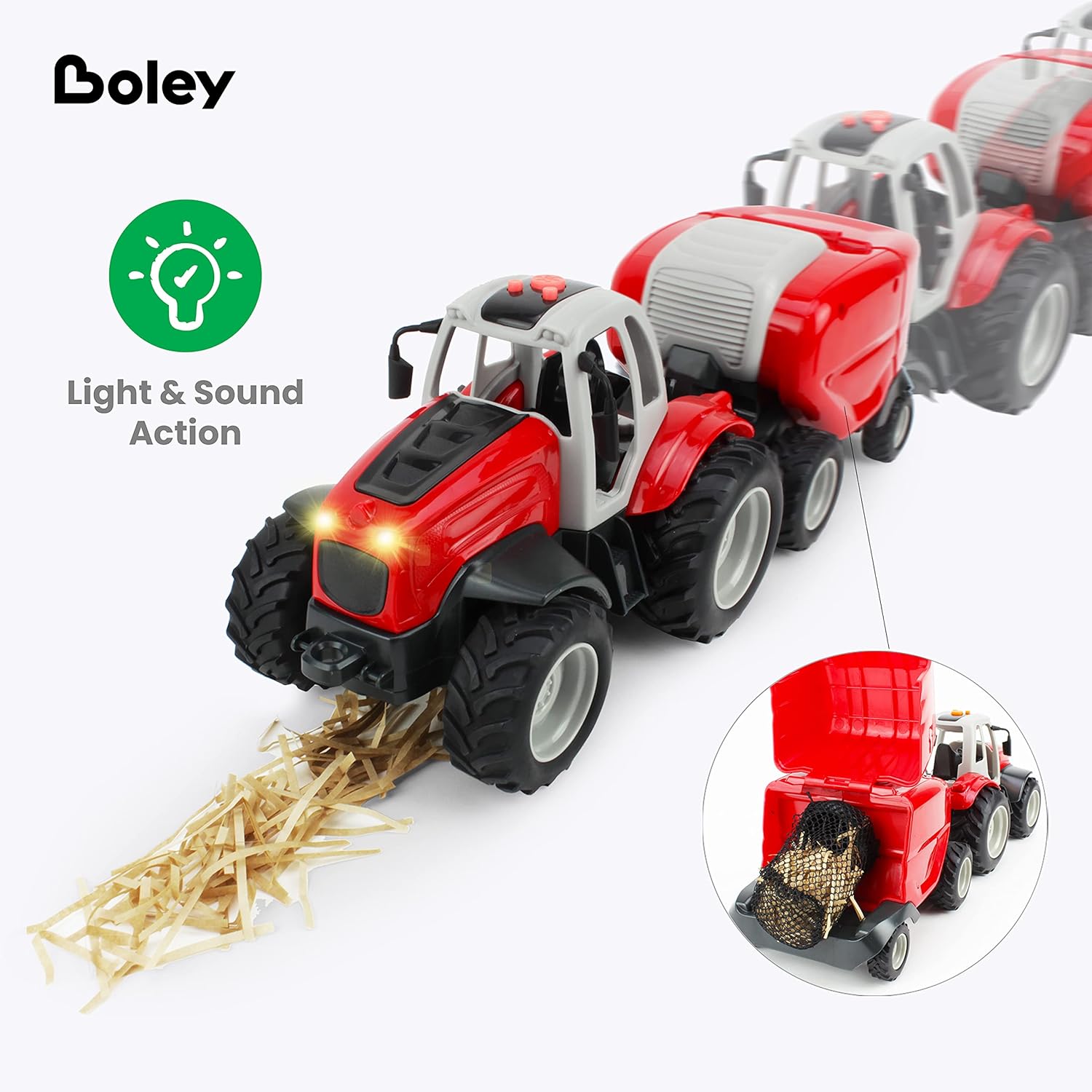 Farm Tractor with Baler