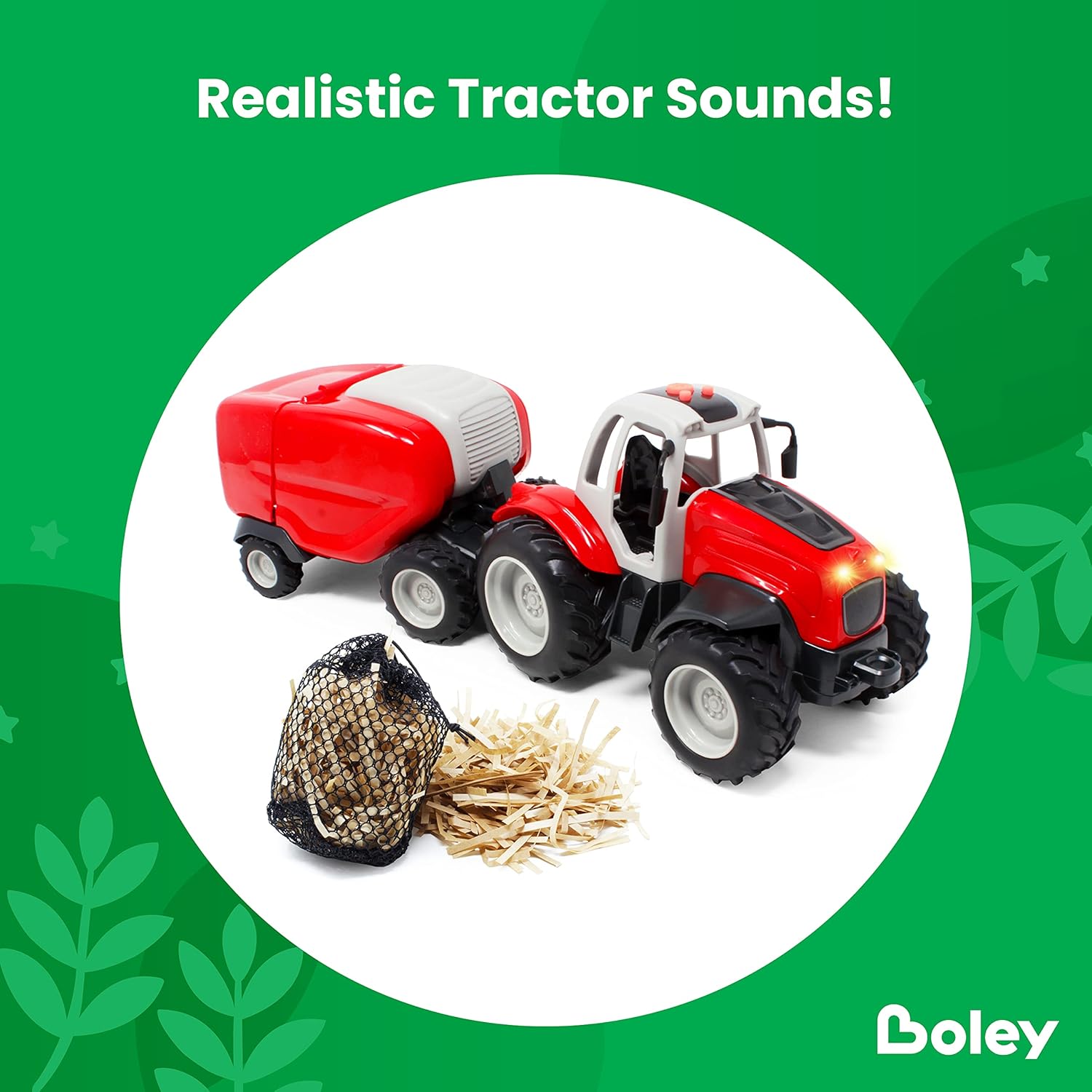 Farm Tractor with Baler