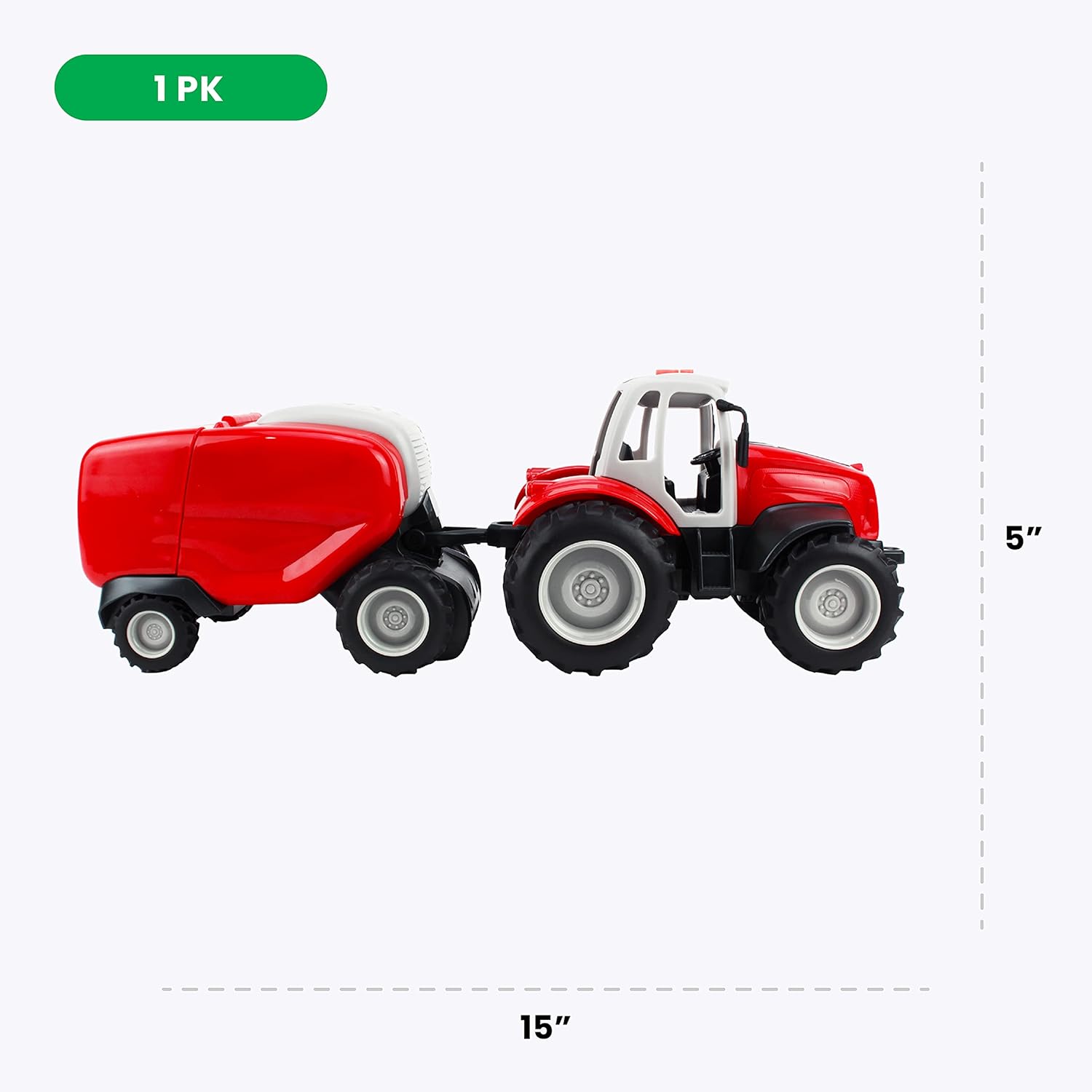 Farm Tractor with Baler