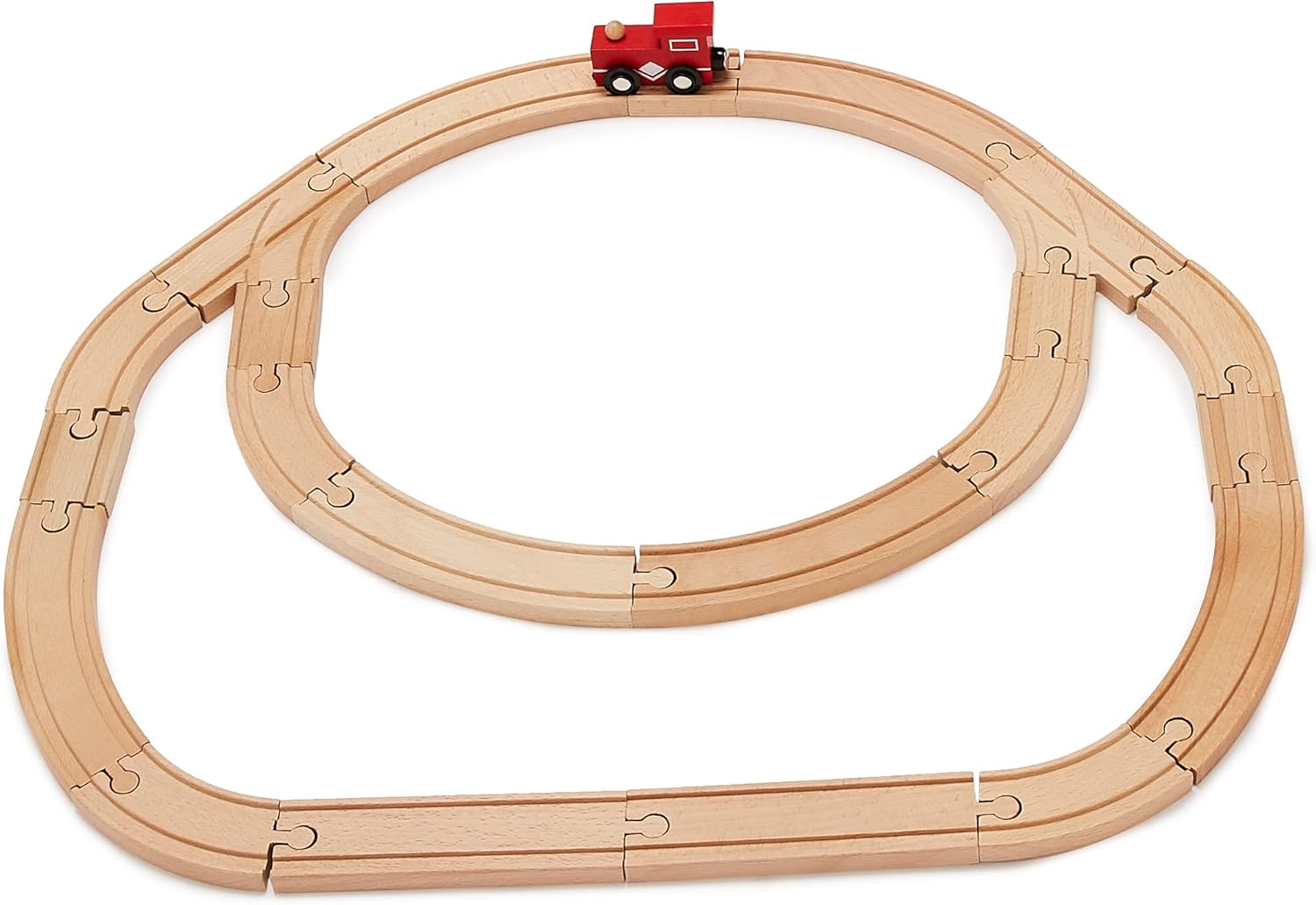65 Pack Wooden Train Track Set