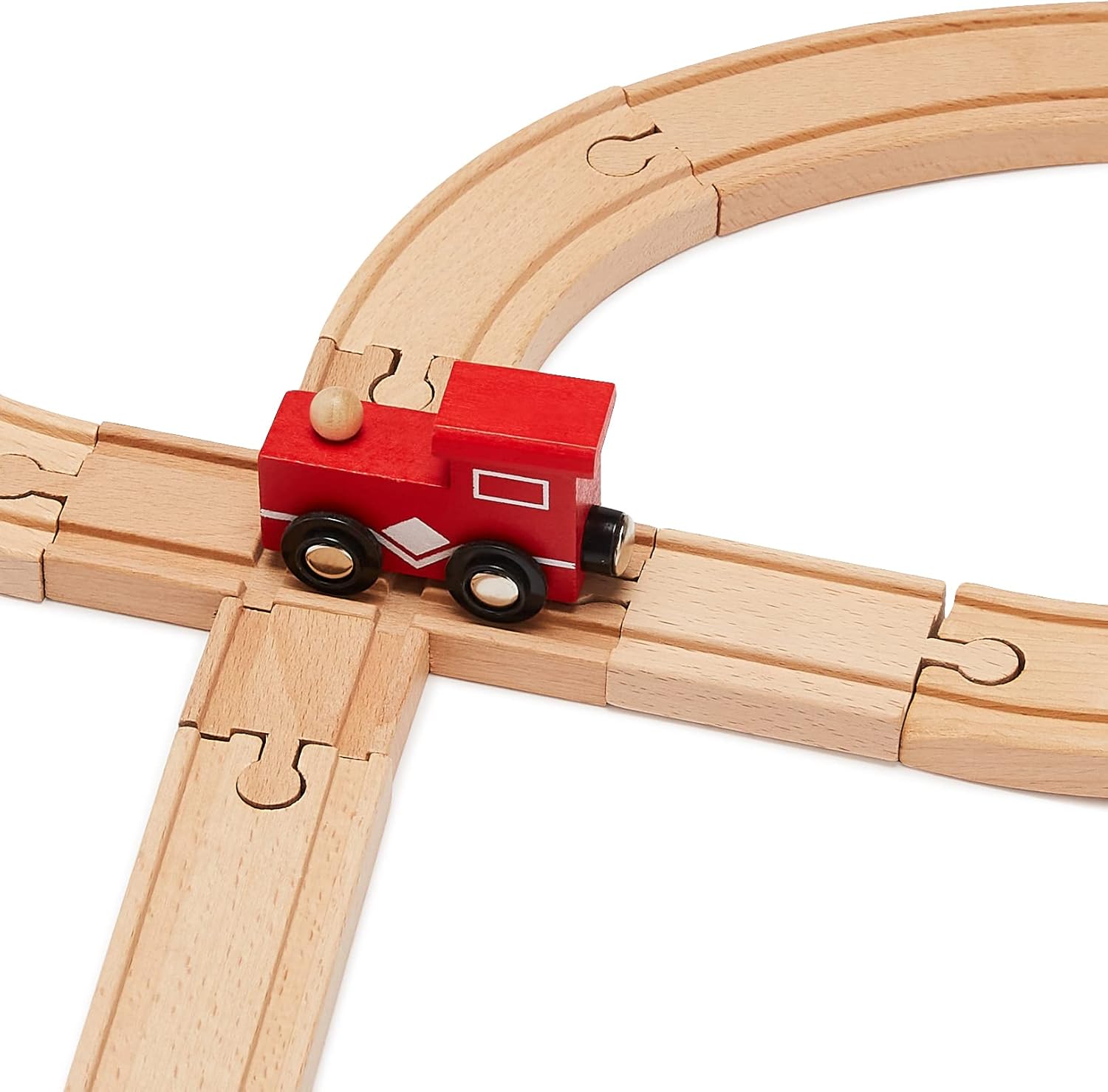 65 Pack Wooden Train Track Set