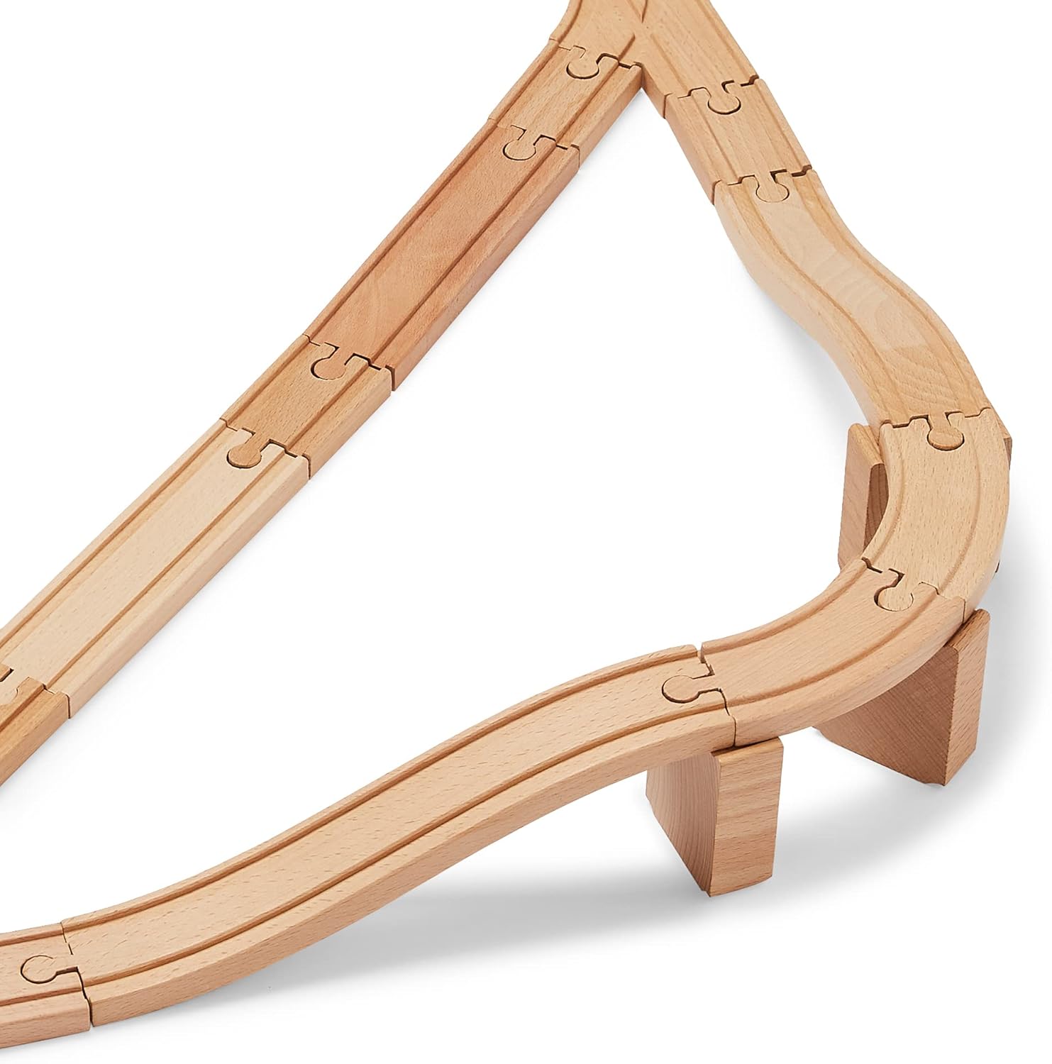 65 Pack Wooden Train Track Set
