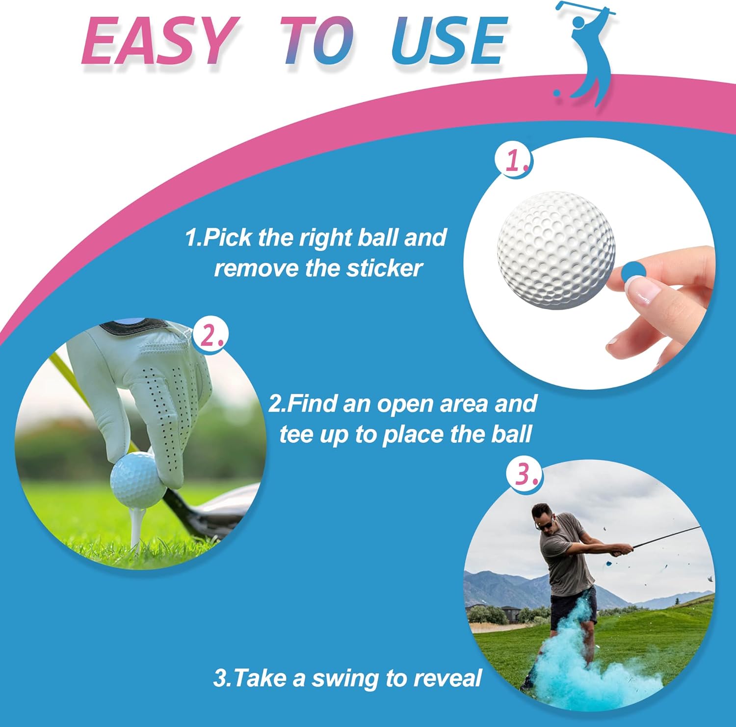 2 Pack Gender Reveal Golf Balls