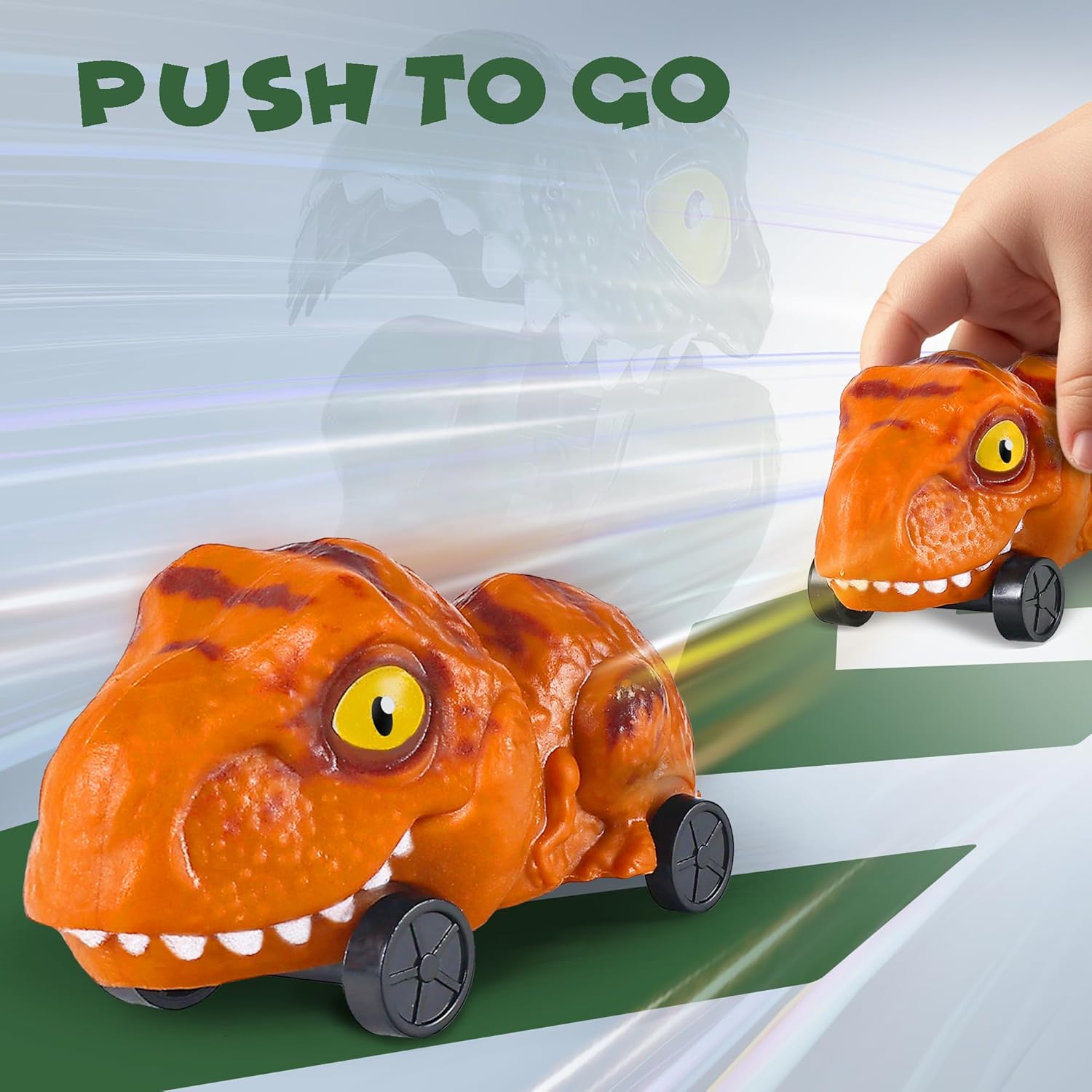 Dinosaur Car Launcher Playset, Push to Launch Catapult for Ages 3-6
