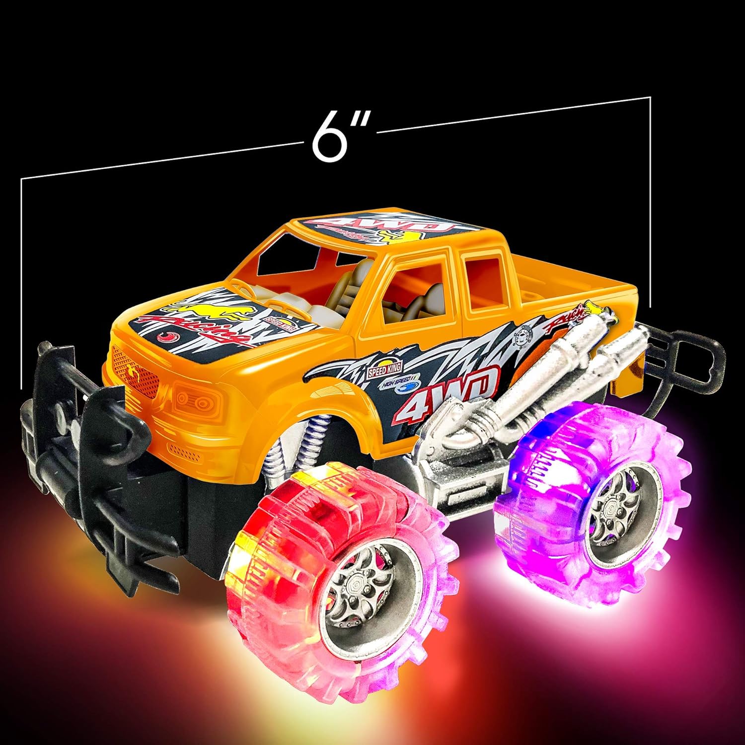 Light Up Monster Truck Set, 2 Trucks with LED Tires