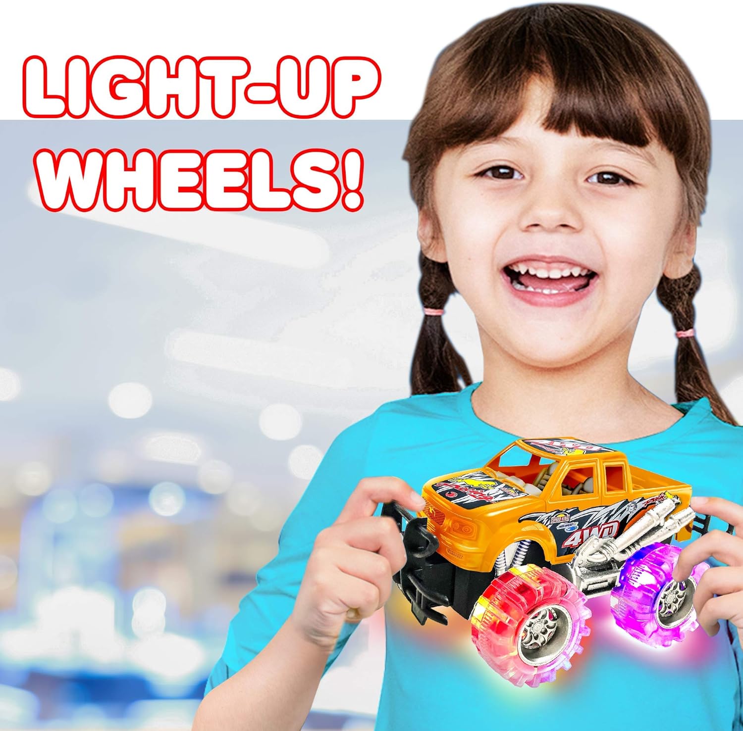Light Up Monster Truck Set, 2 Trucks with LED Tires