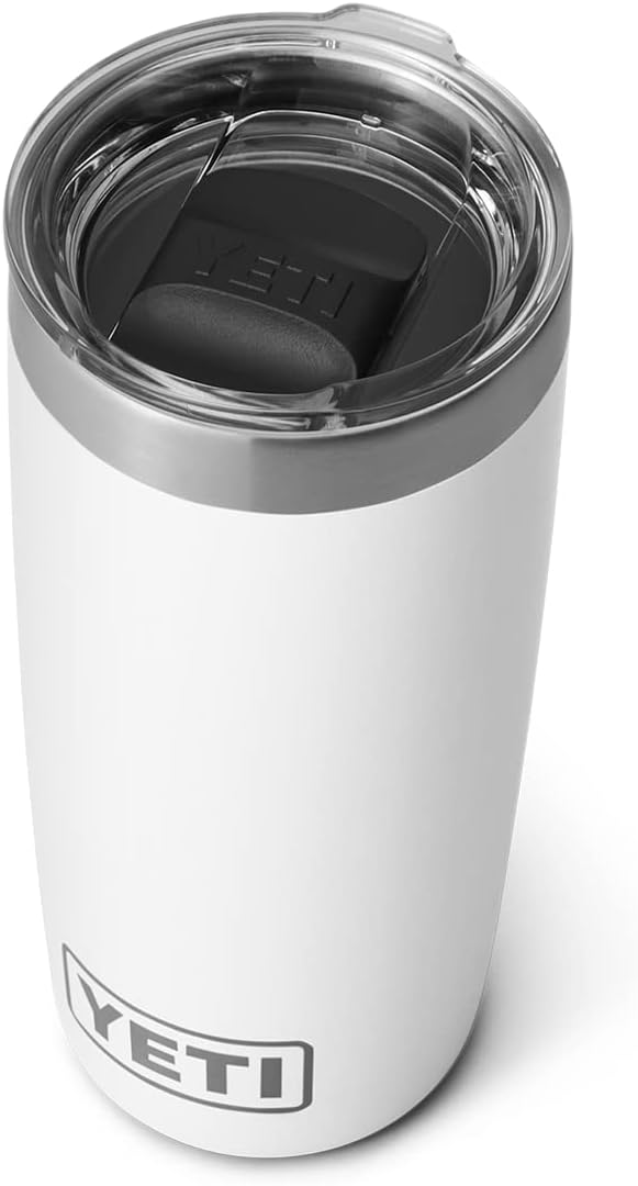 10 oz (approx. 283.5 g) Flat Bottom Mug, Stainless Steel, Vacuum Insulated, with MagSlider Lid, White
