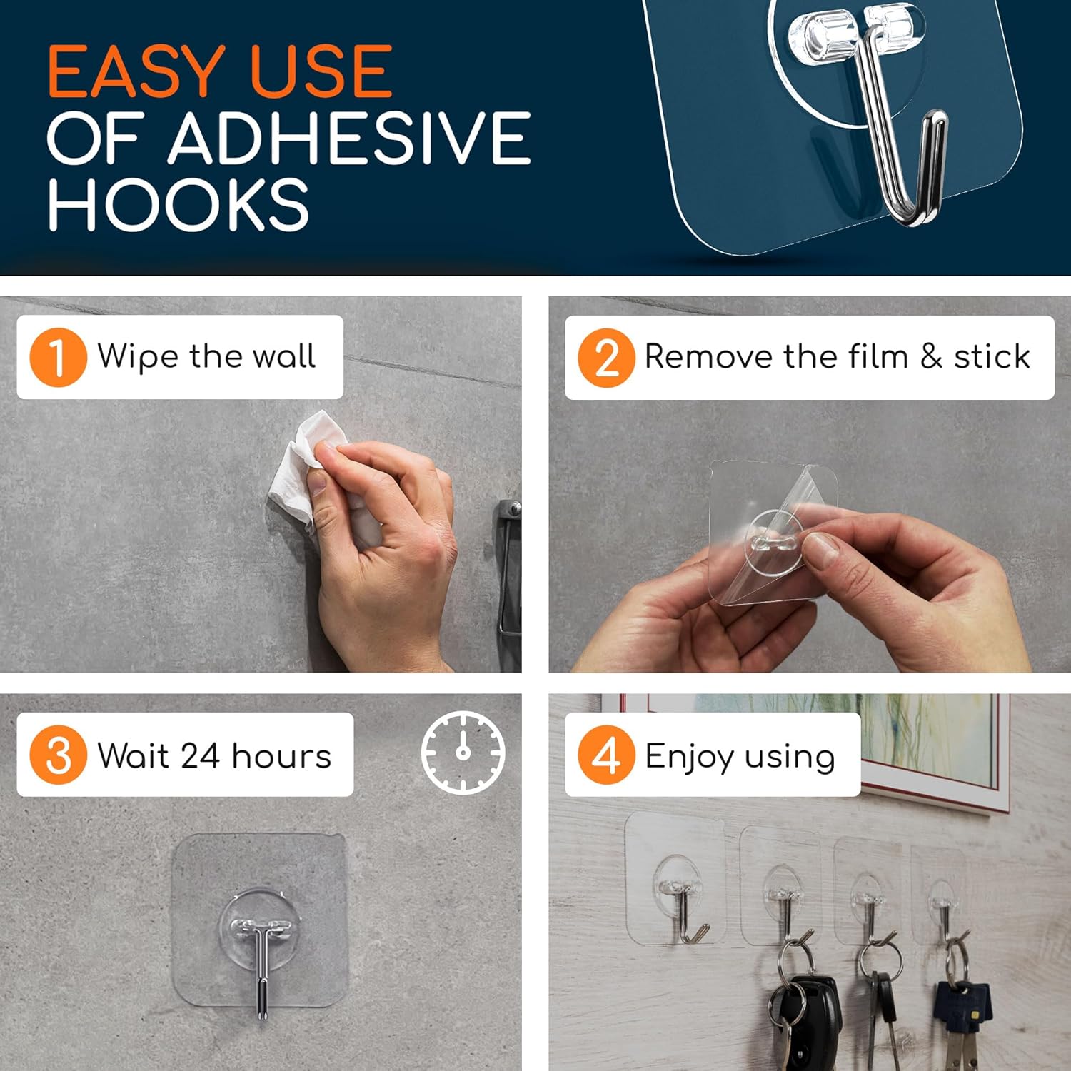 12 Pack Sticky Hooks