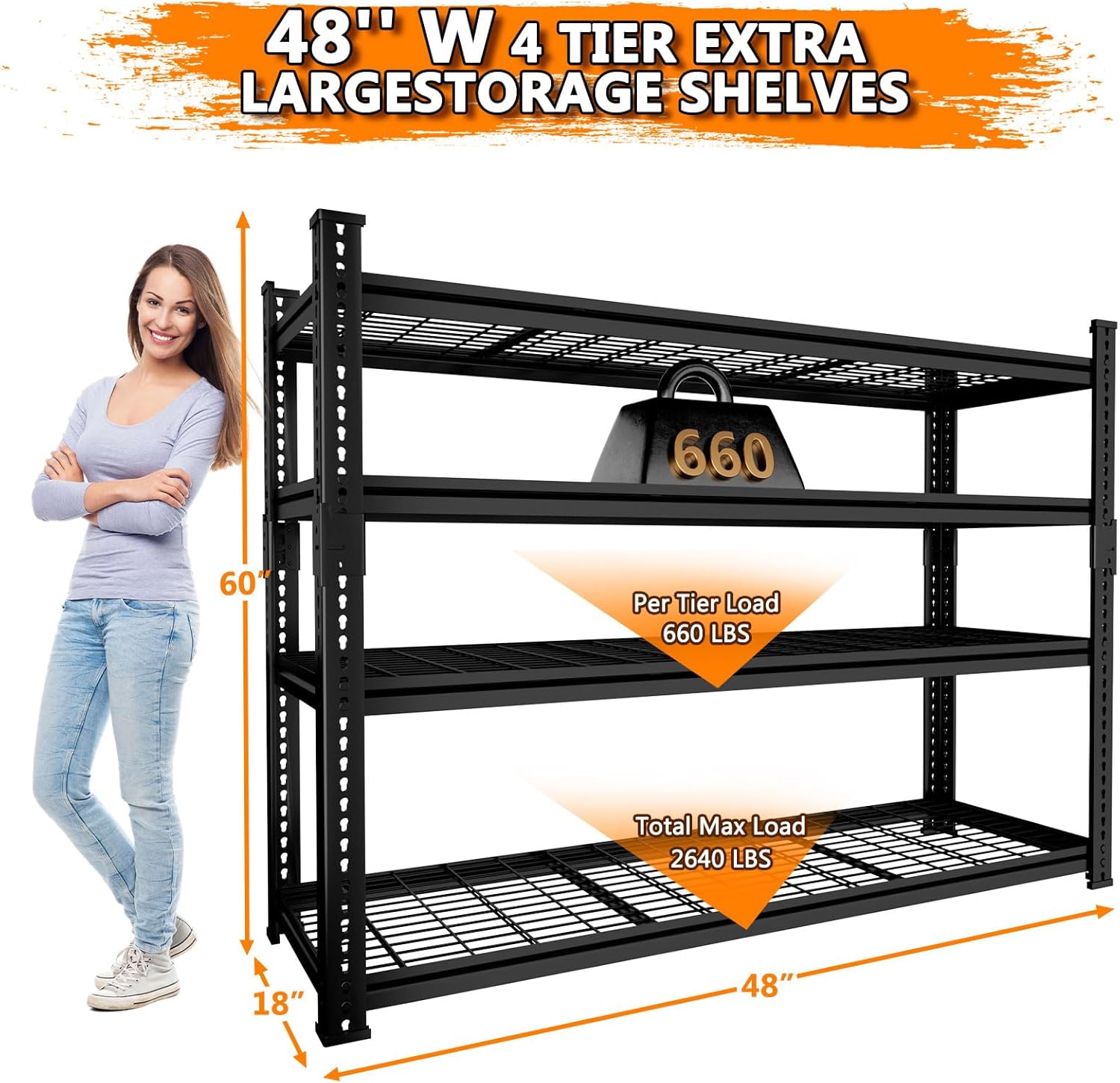 48" x 18" x 60" Storage Rack Heavy Duty