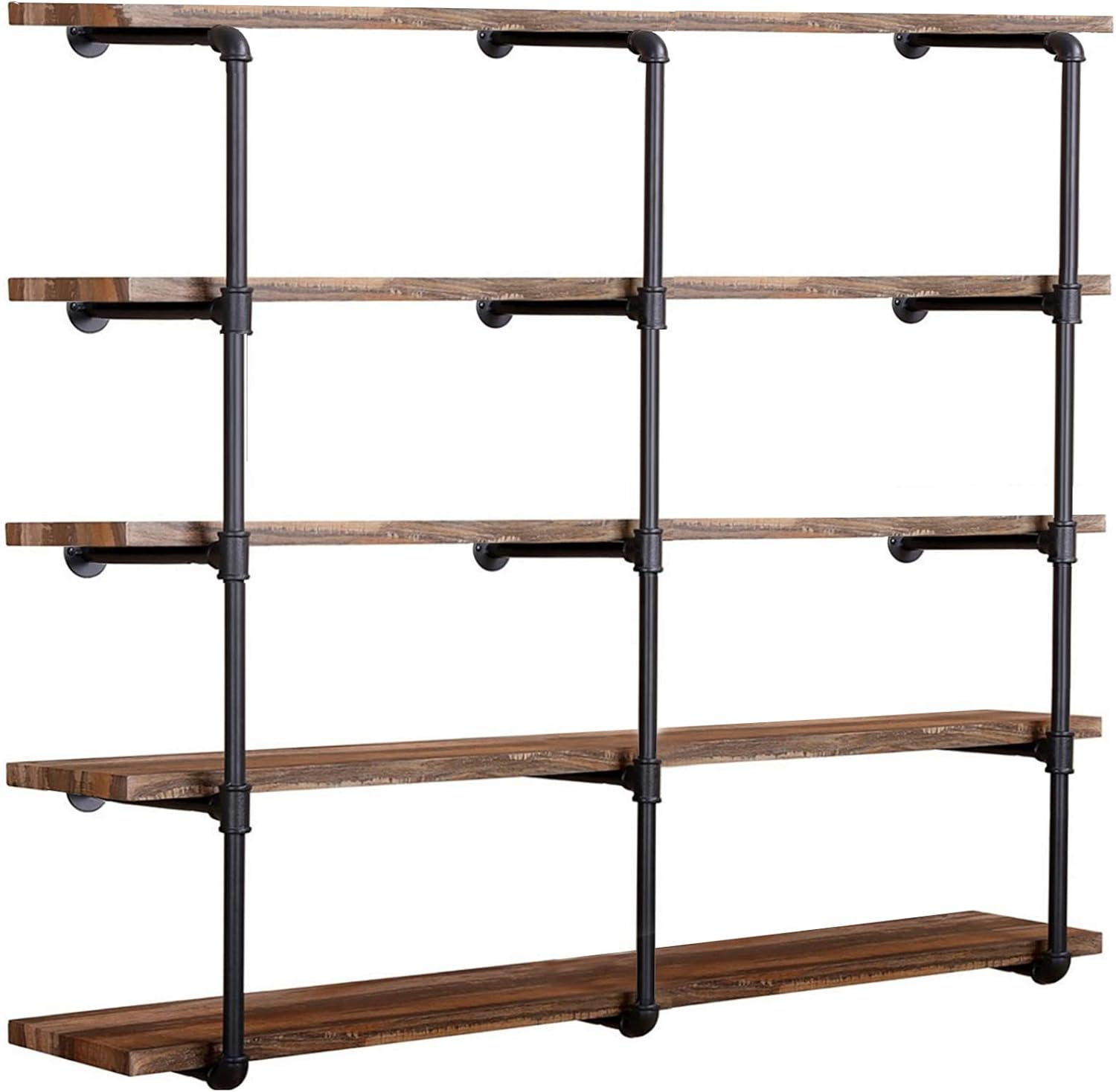 3 Piece, 52" * 12" Wall Mounted Iron Pipe Shelf