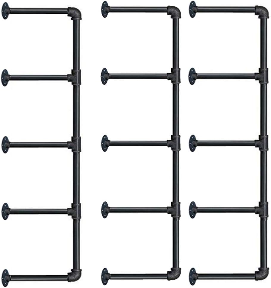 3 Piece, 52" * 12" Wall Mounted Iron Pipe Shelf