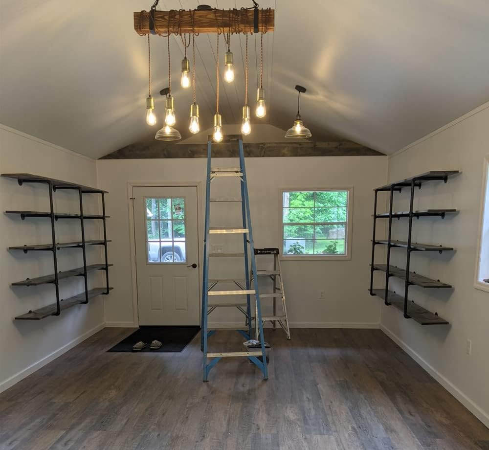3 Piece, 52" * 12" Wall Mounted Iron Pipe Shelf