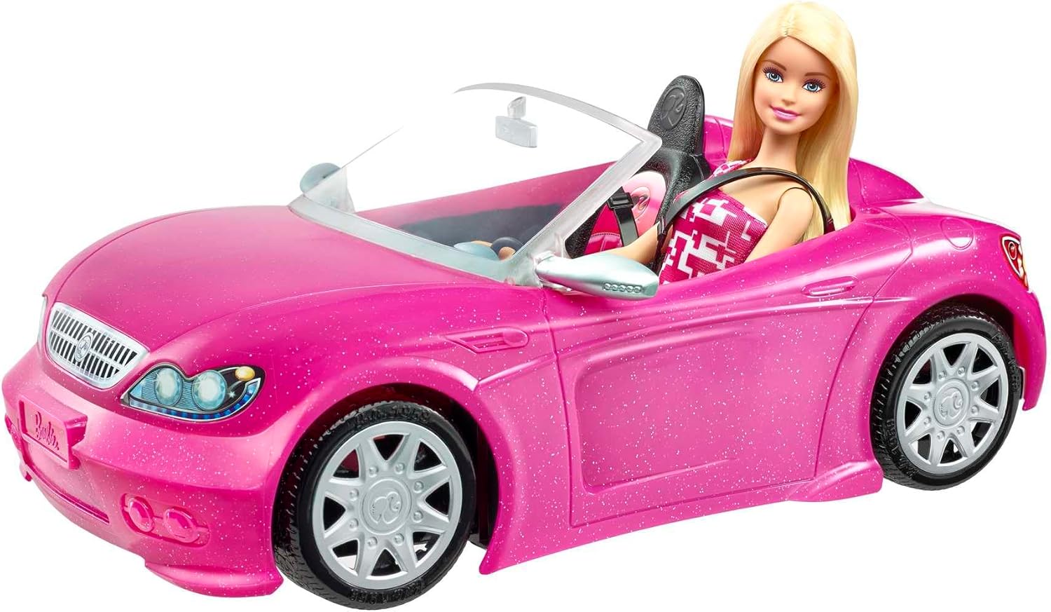 Barbie Playset with Glitter Pink Convertible