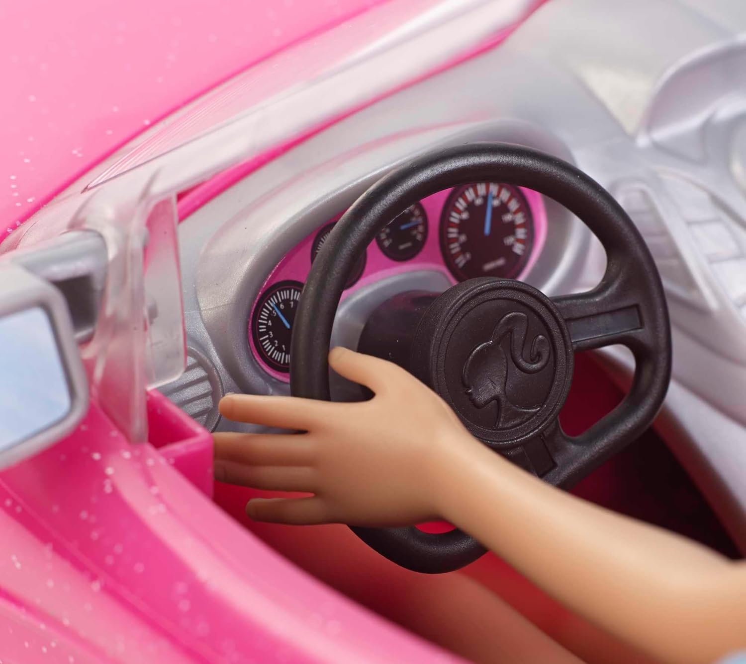 Barbie Playset with Glitter Pink Convertible
