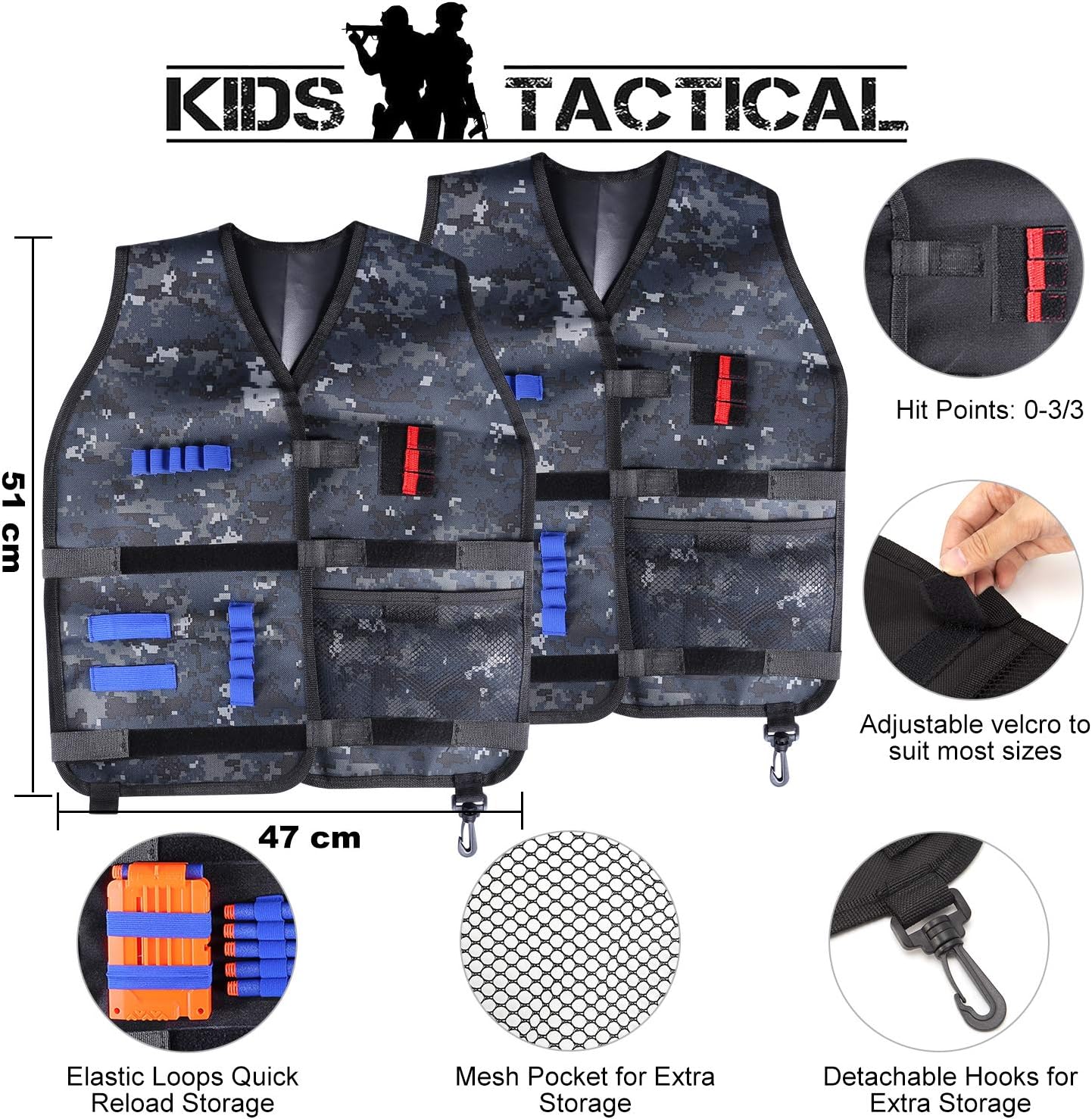 2 Pack Kids Tactical Vest Kit