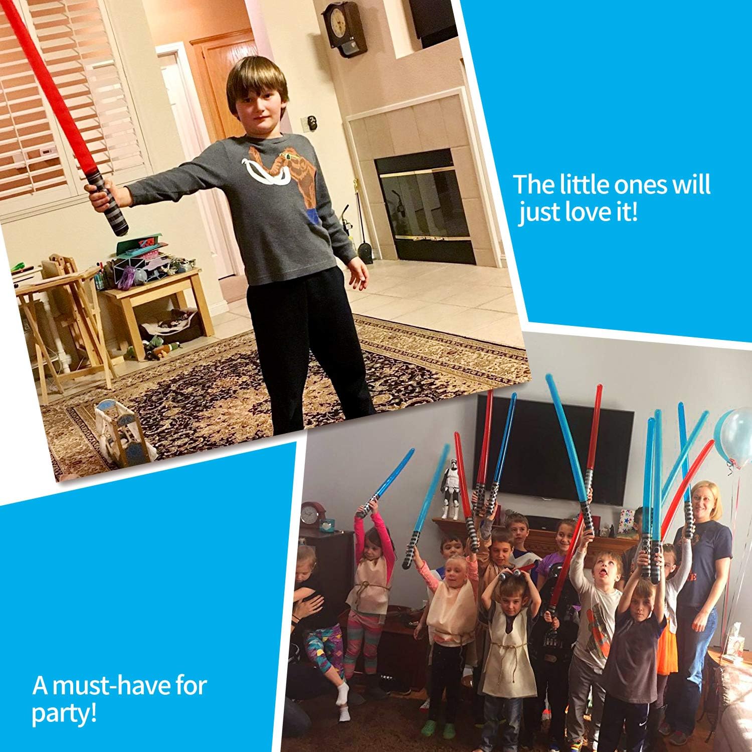 8 Pack Inflatable Lightsaber Toys