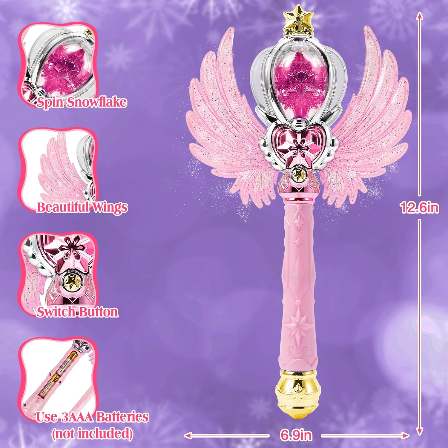 Illuminated Snowflake Wand