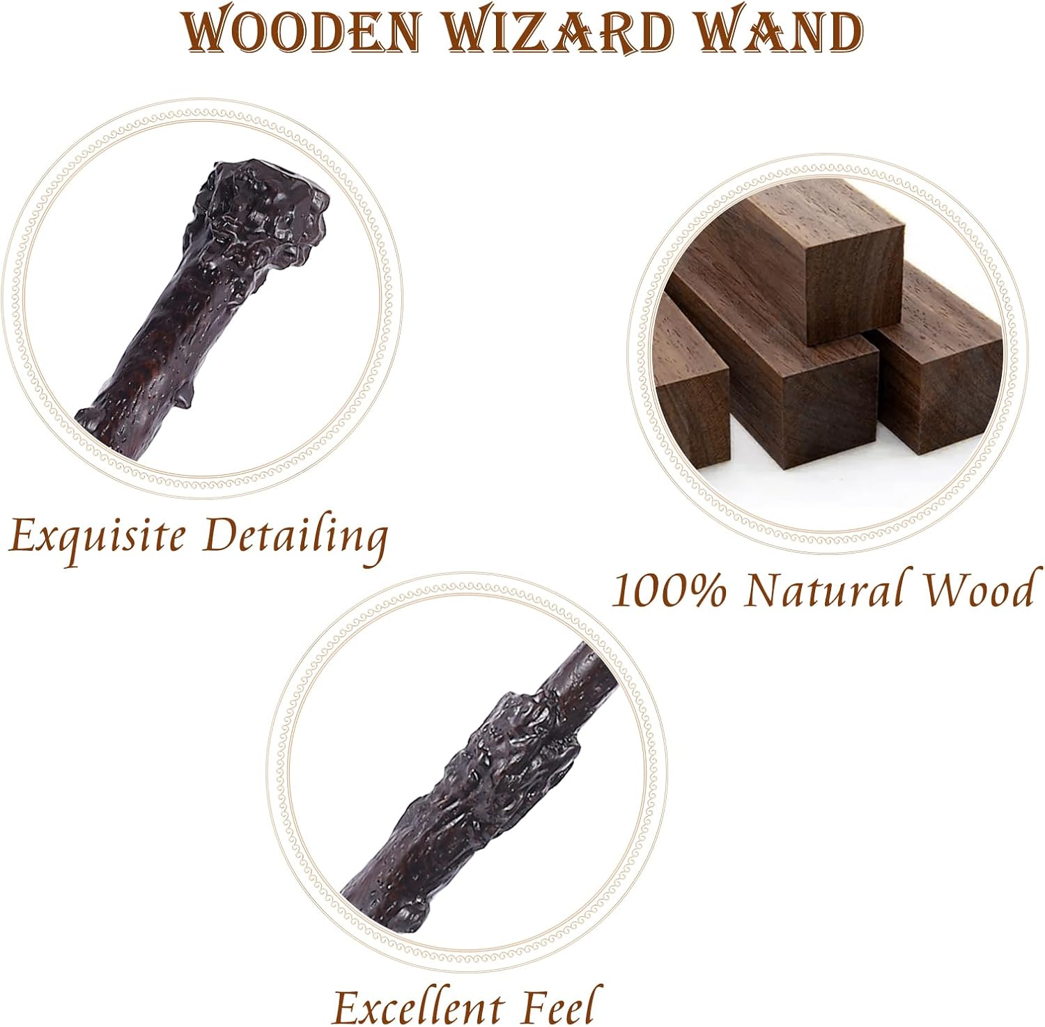 14.5" Wooden Witch Magic Wand