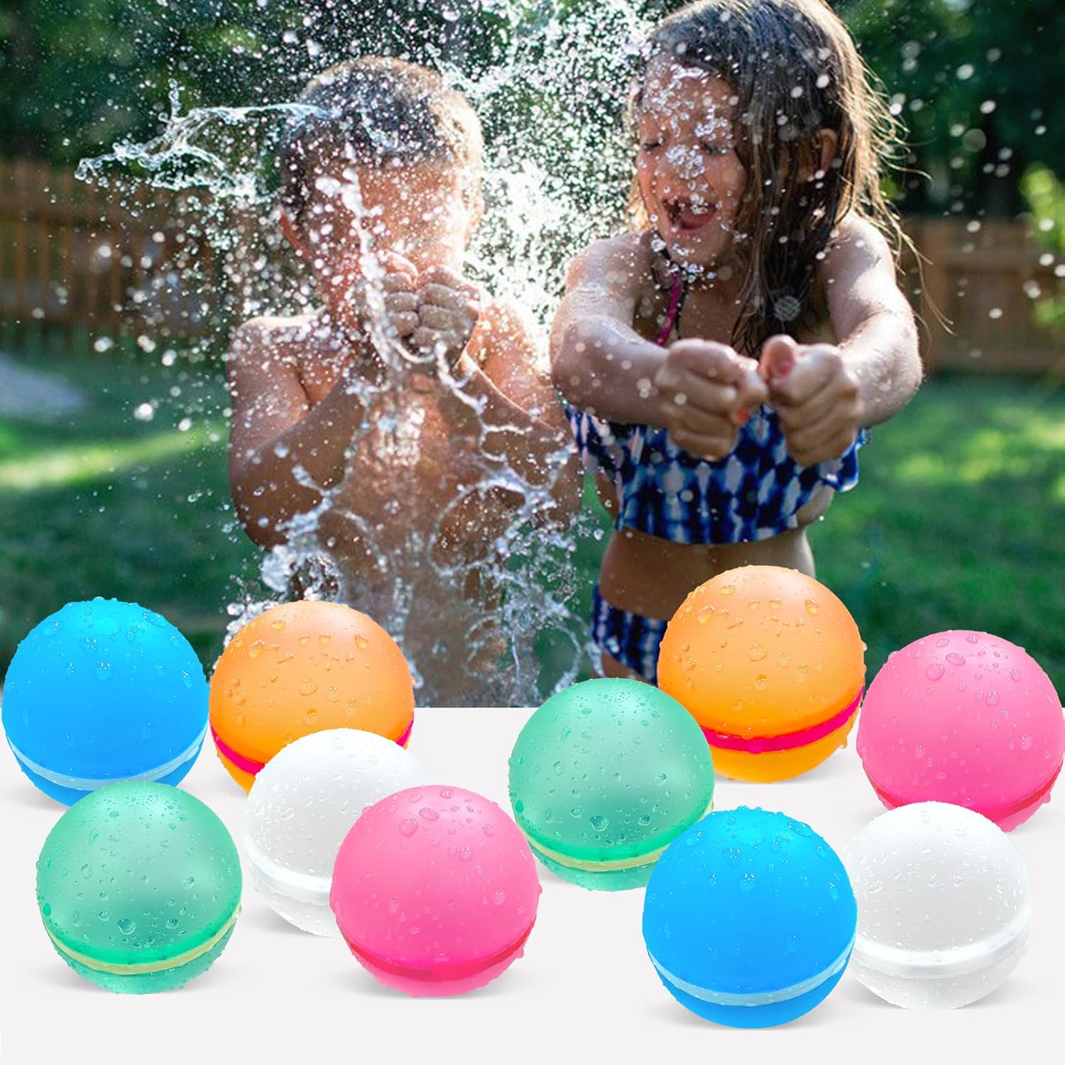 12 Piece Reusable Water Balloons, Quick Fill Magnetic