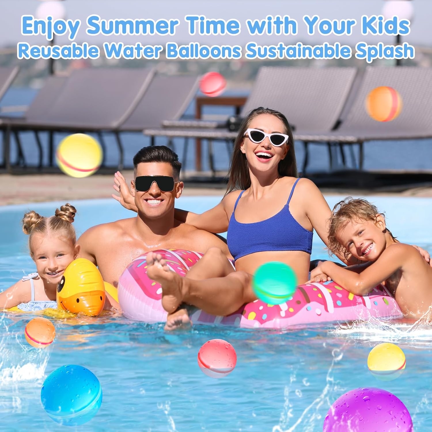 12 Pack Reusable Water Balloons, Quick Fill Self-Sealing