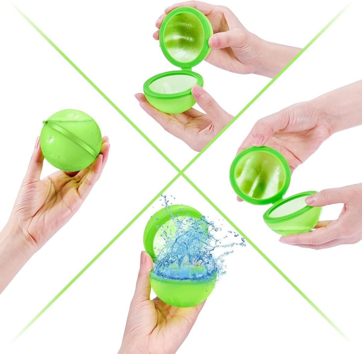 12 Pcs Reusable Water Balloons, Assorted Colors