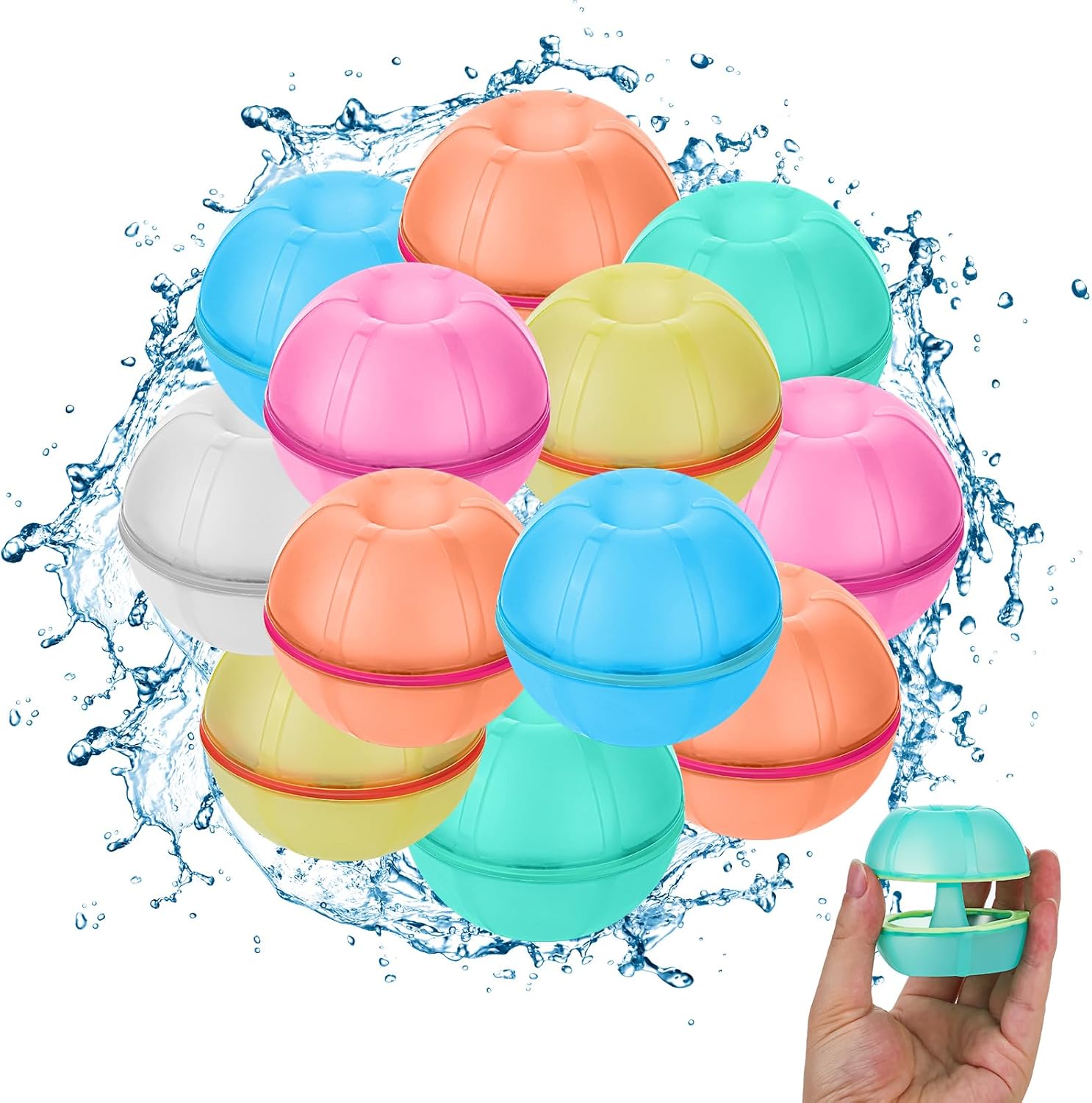 12 Pcs Magnetic Water Balloons, Quick Fill Self-Sealing