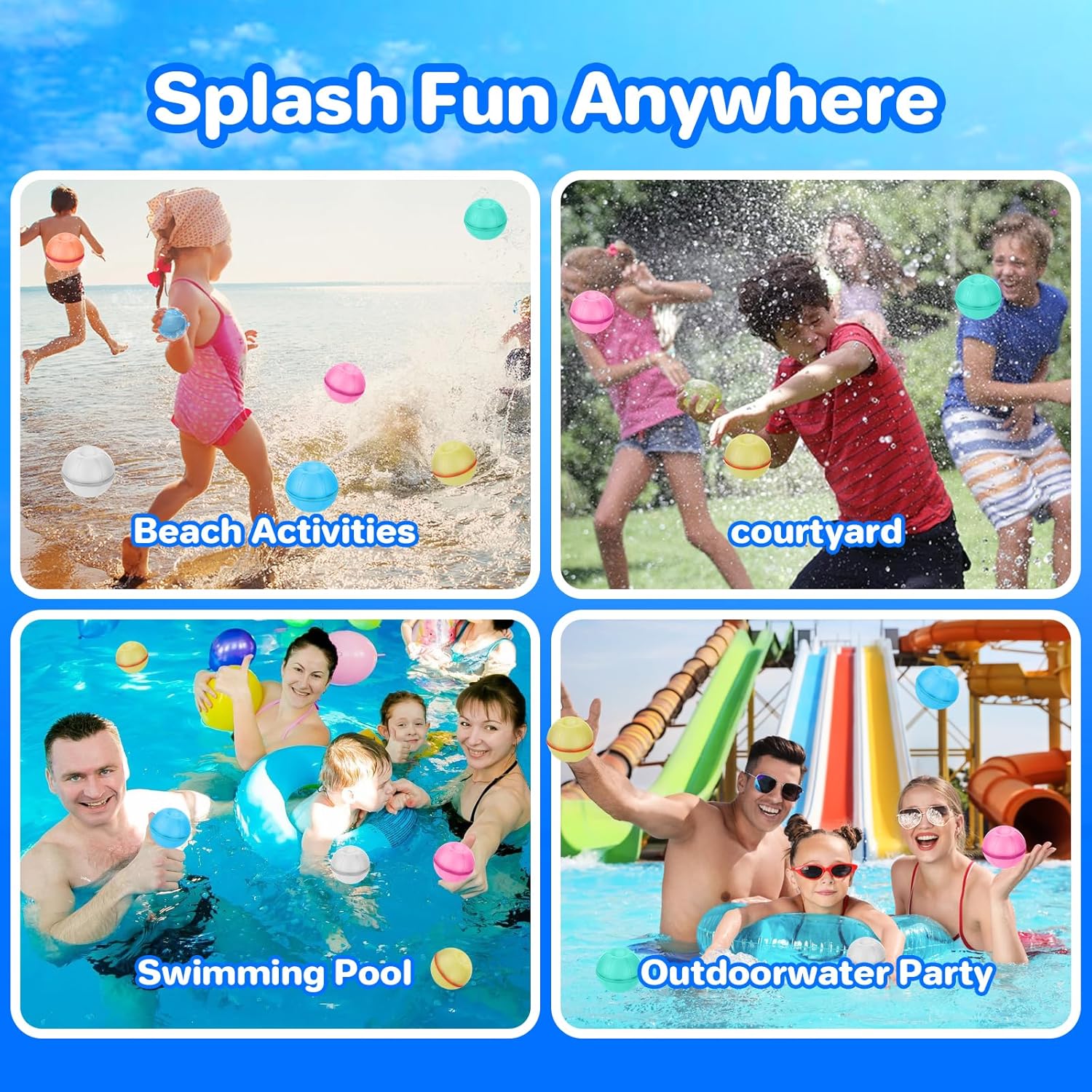 12 Pcs Magnetic Water Balloons, Quick Fill Self-Sealing